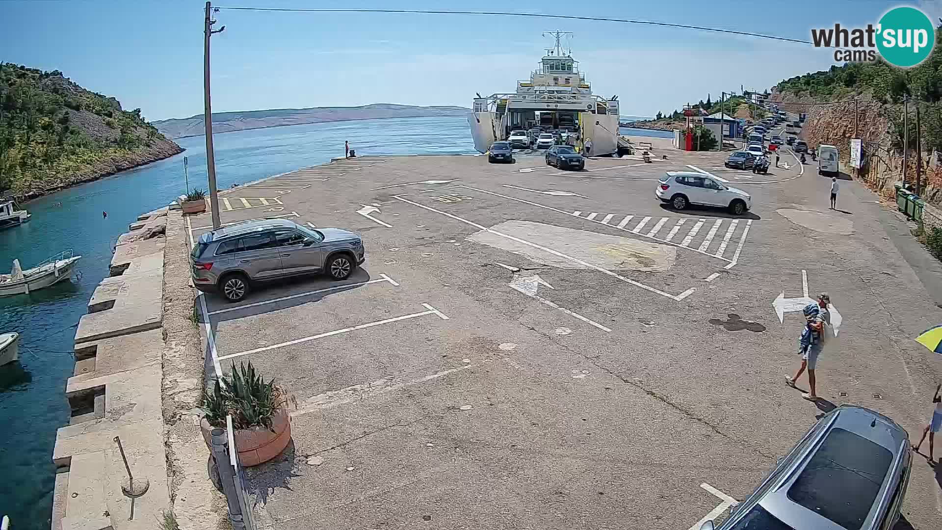 Webcam Fährhafen Prizna – zur Insel Pag