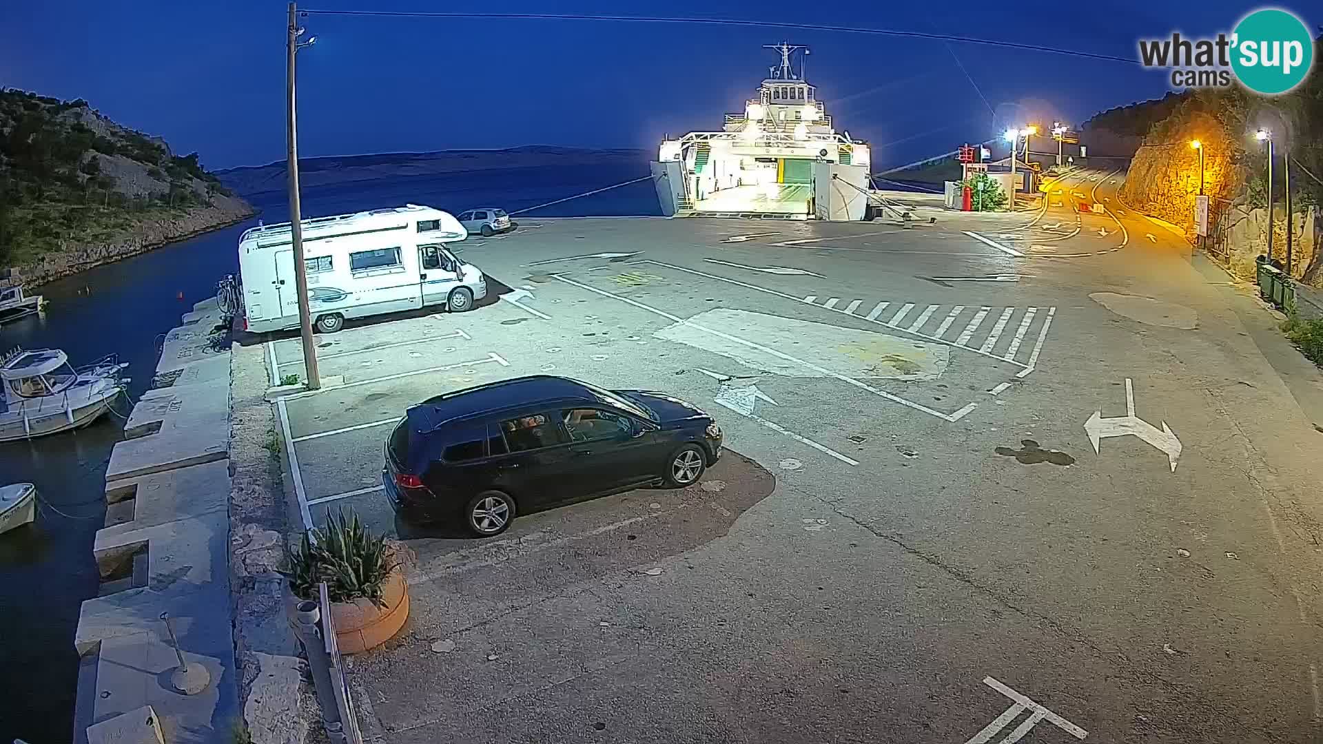 Webcam Prizna ferry port to Pag island