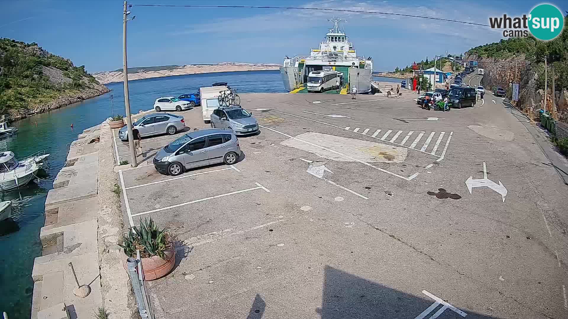 Webcam Fährhafen Prizna – zur Insel Pag