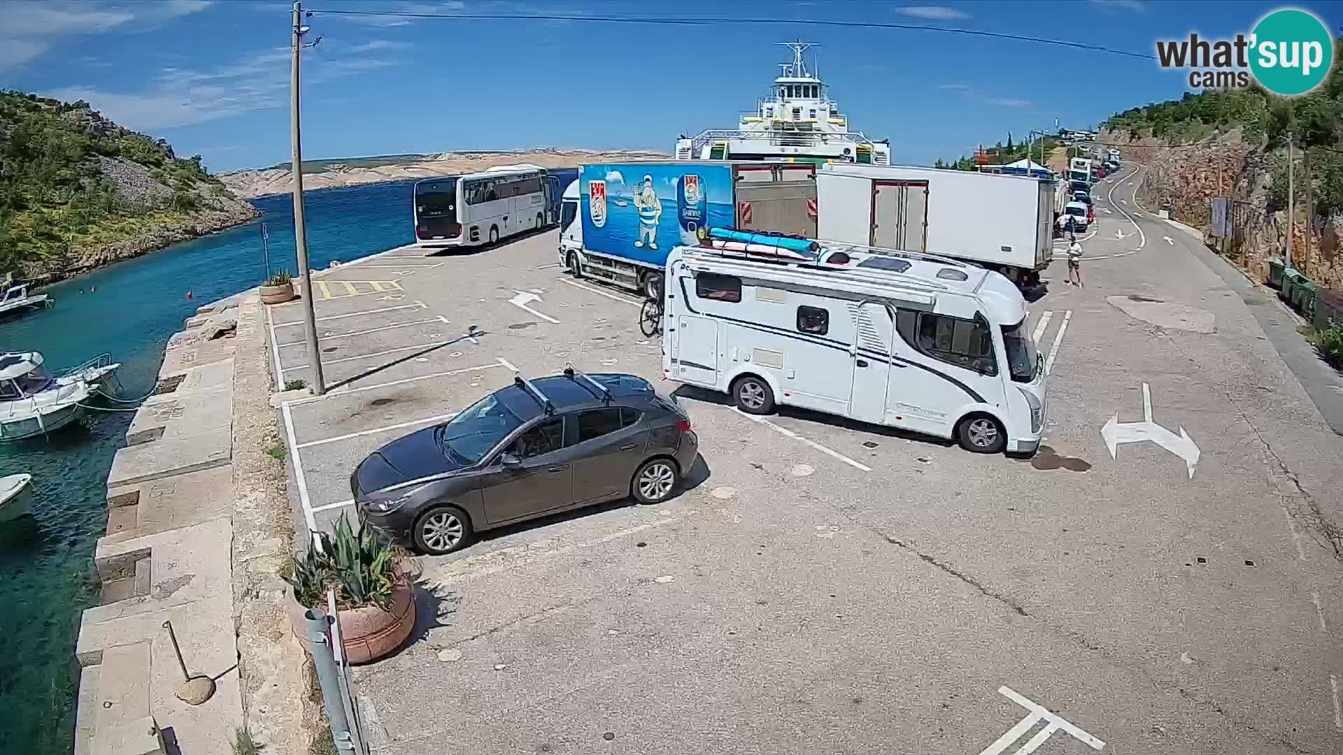 Webcam Prizna ferry port to Pag island