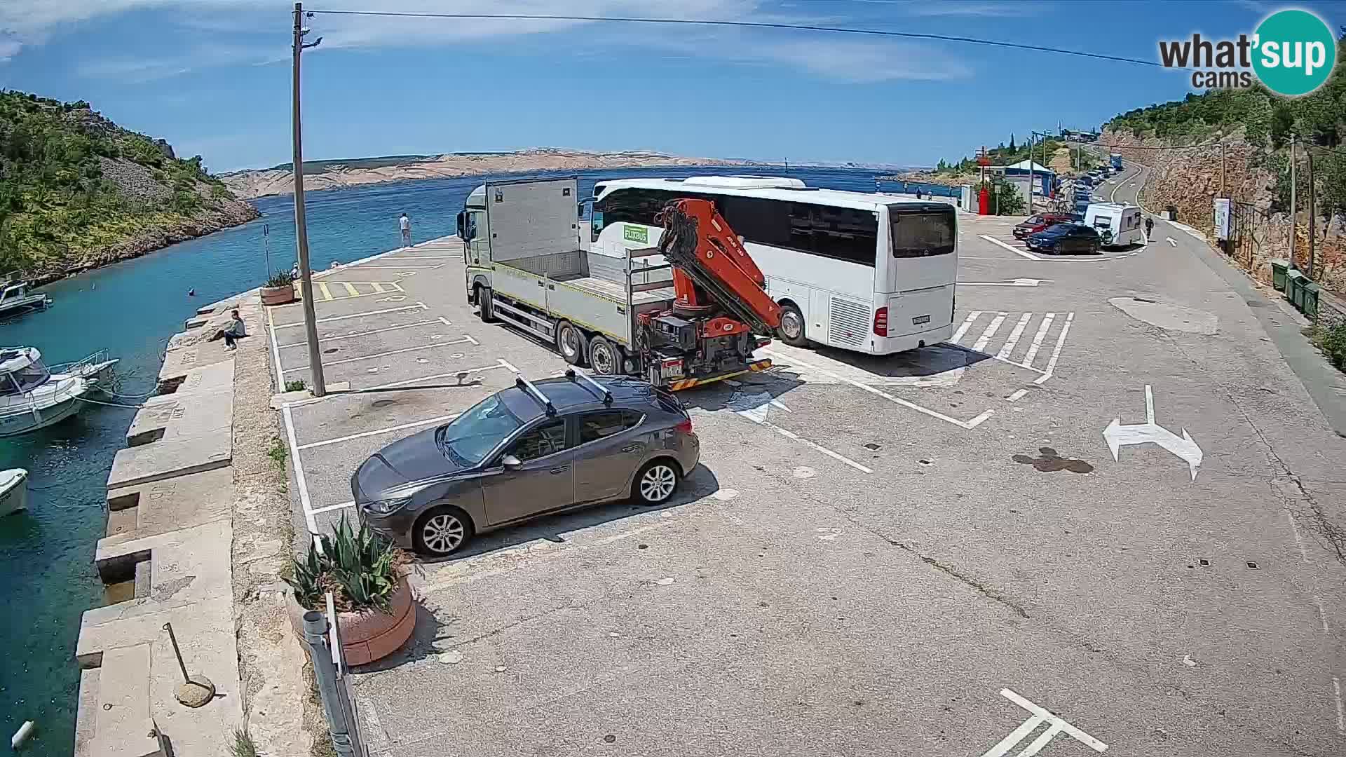 Webcam port de ferry de Prizna – vers l’île de Pag