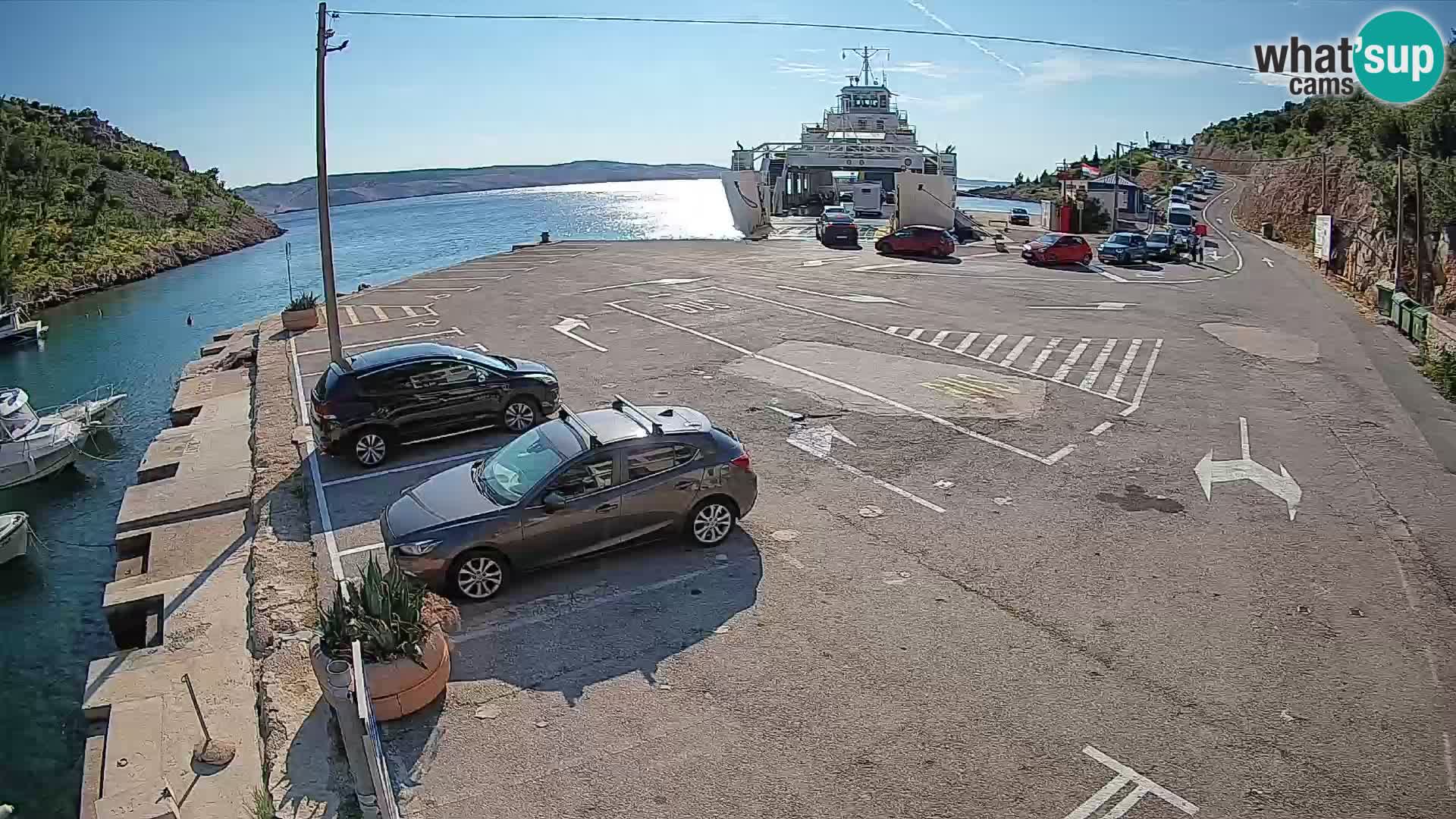 Webcam port de ferry de Prizna – vers l’île de Pag