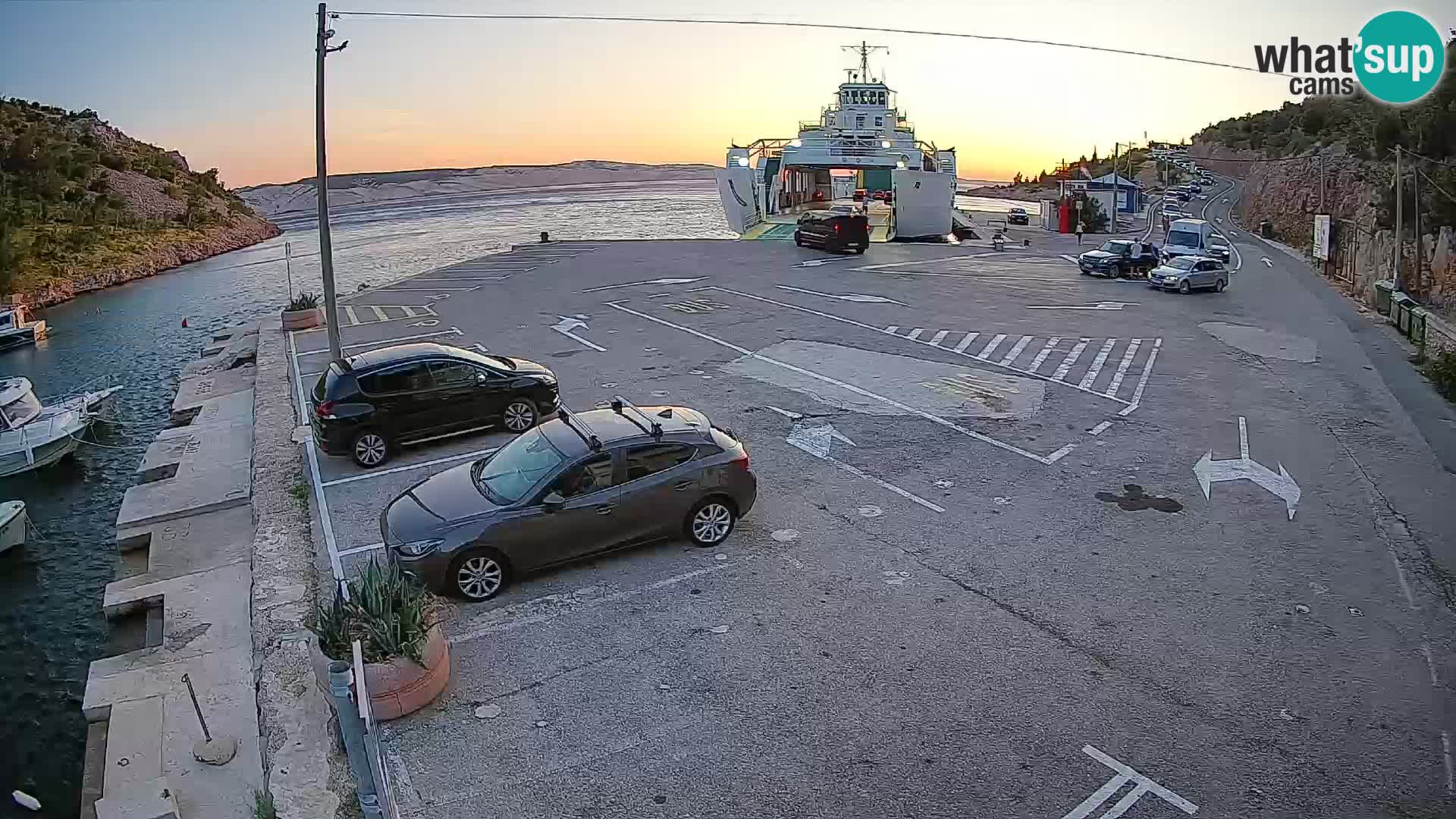 Webcam Fährhafen Prizna – zur Insel Pag