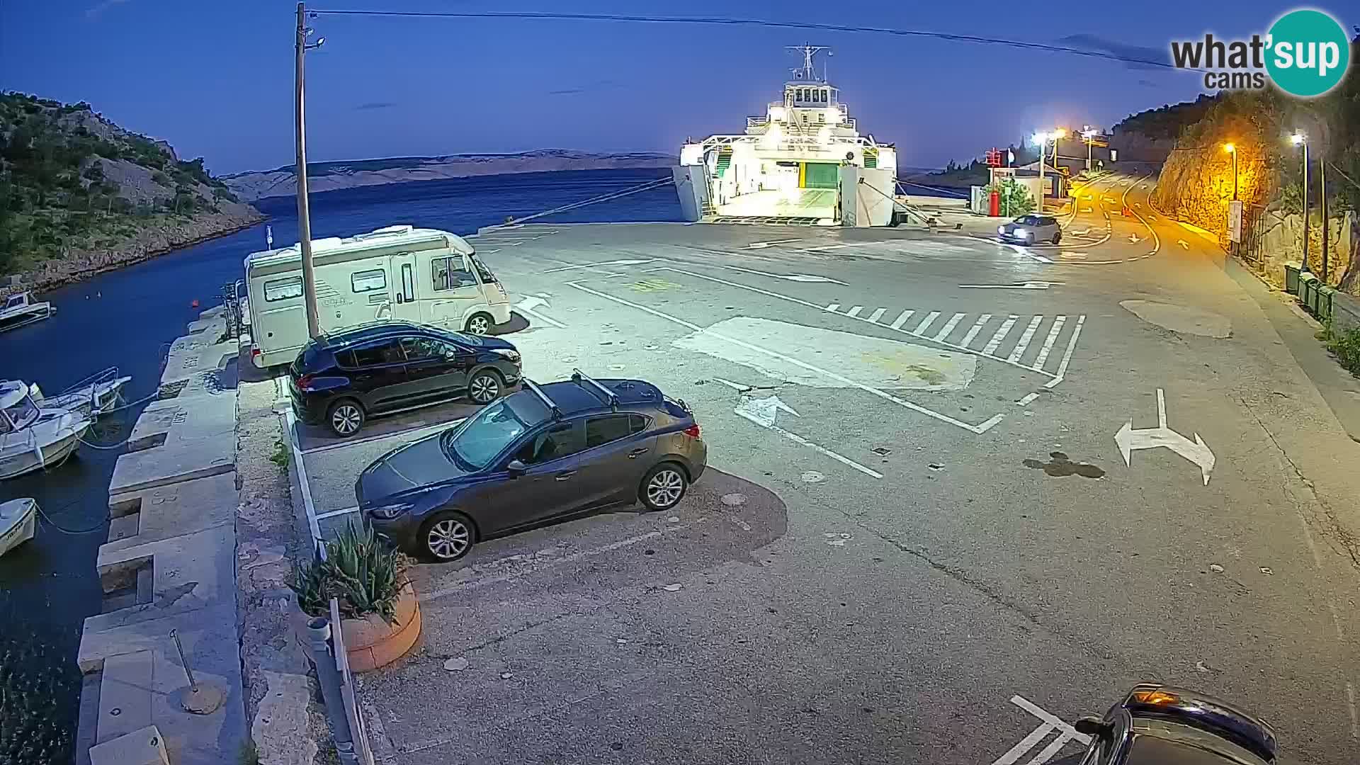 Webcam port de ferry de Prizna – vers l’île de Pag