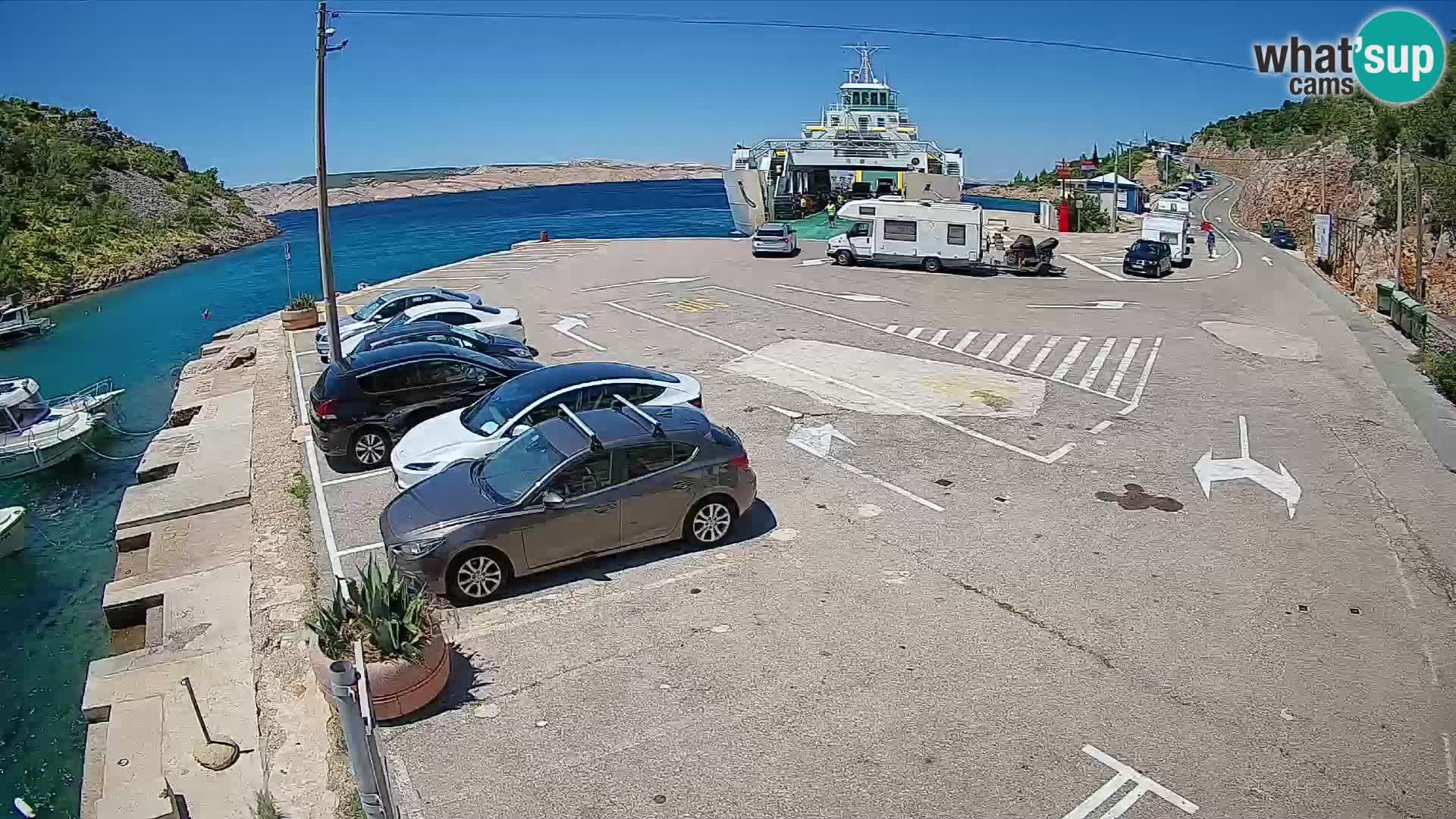 Webcam Prizna ferry port to Pag island