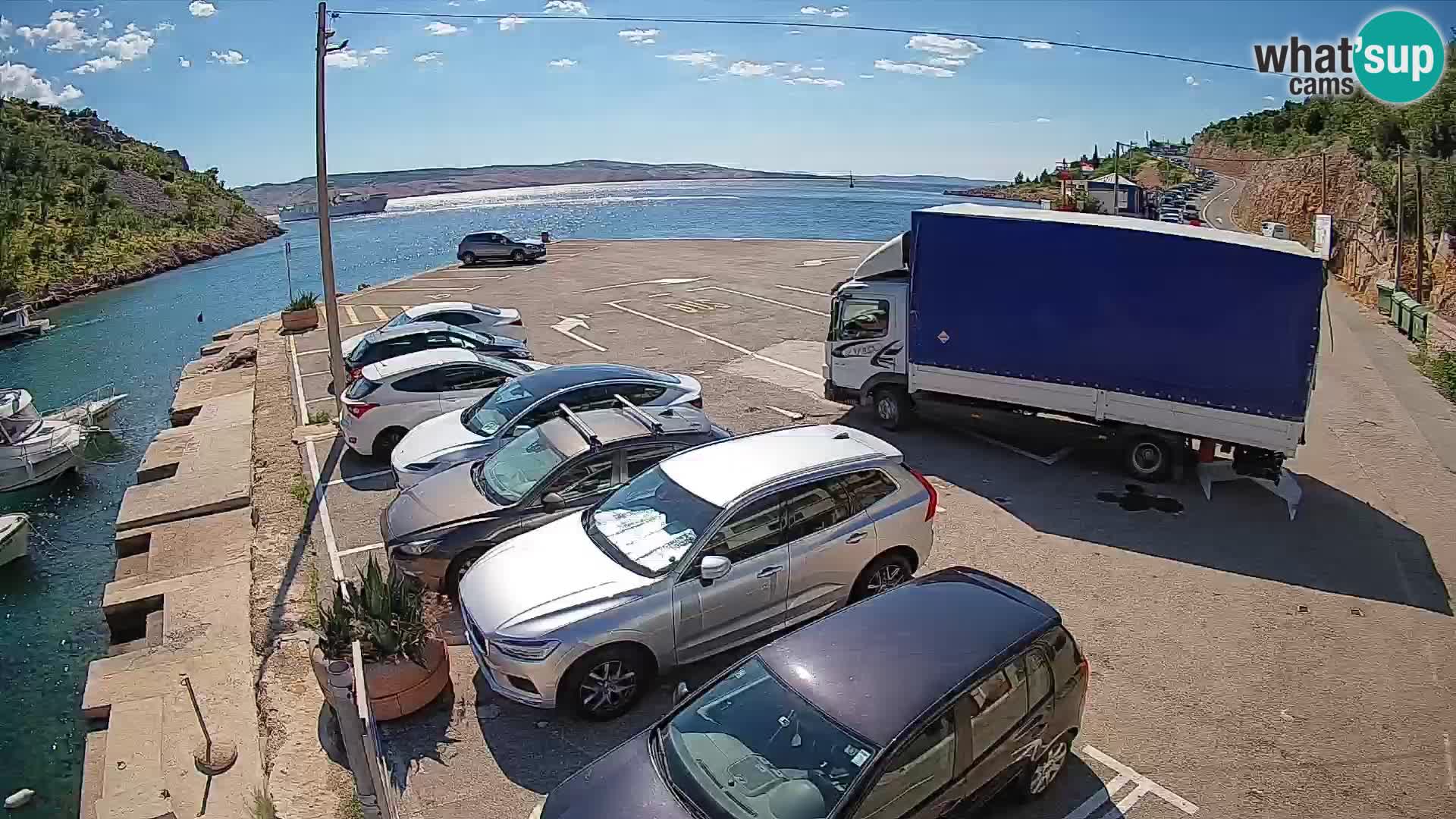 Webcam Prizna ferry port to Pag island