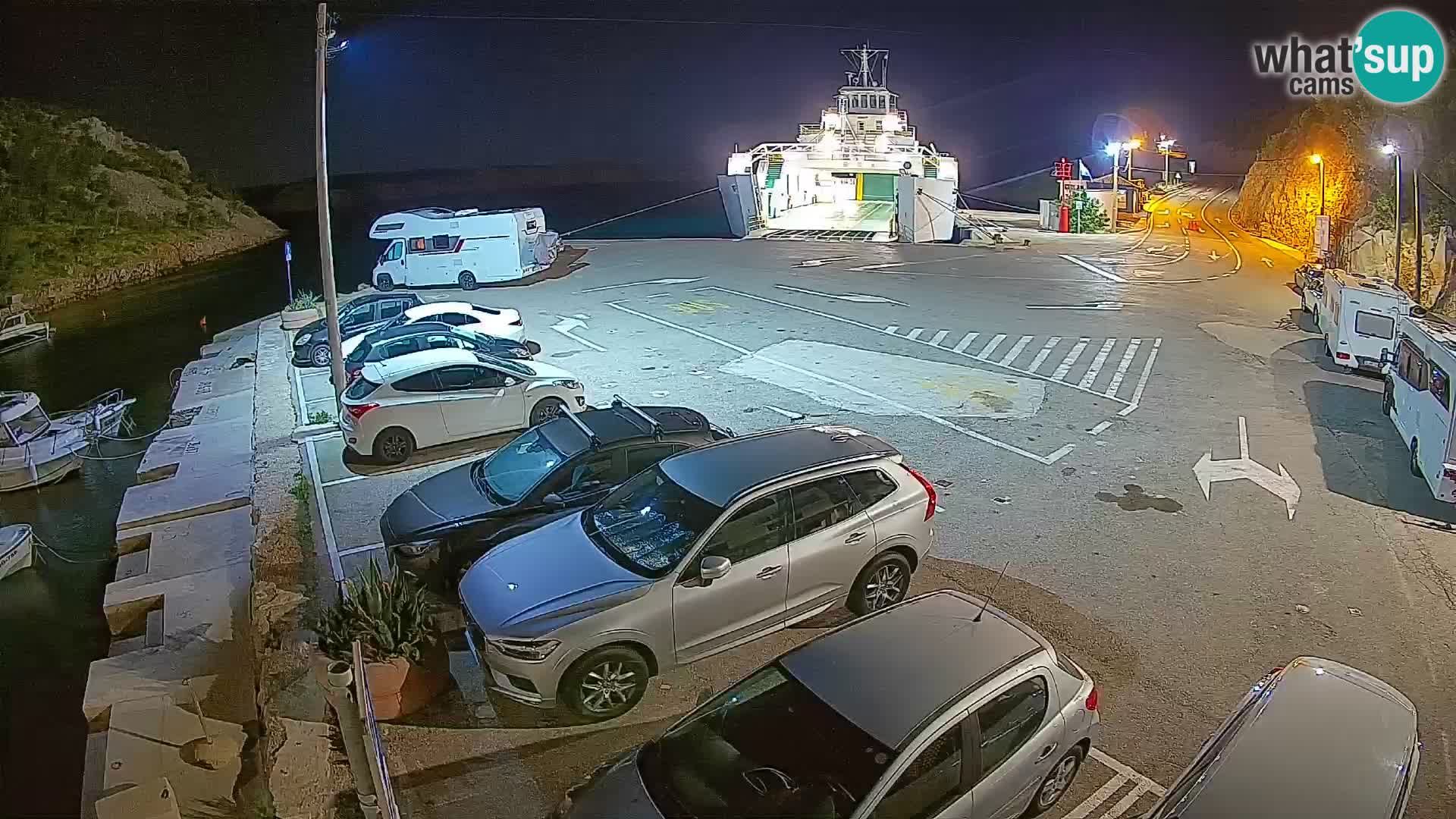 Webcam Prizna ferry port to Pag island