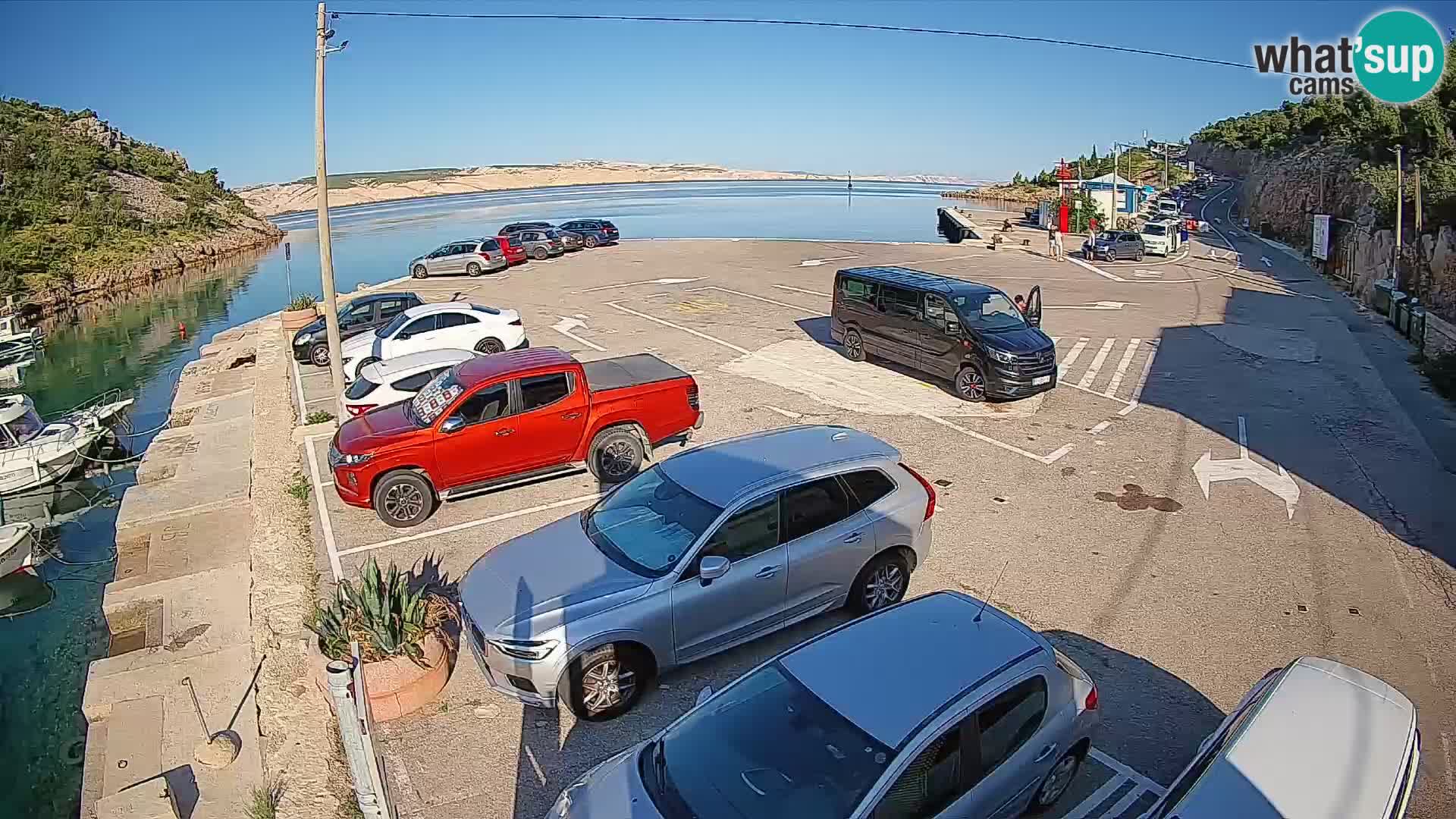 Webcam Prizna ferry port to Pag island