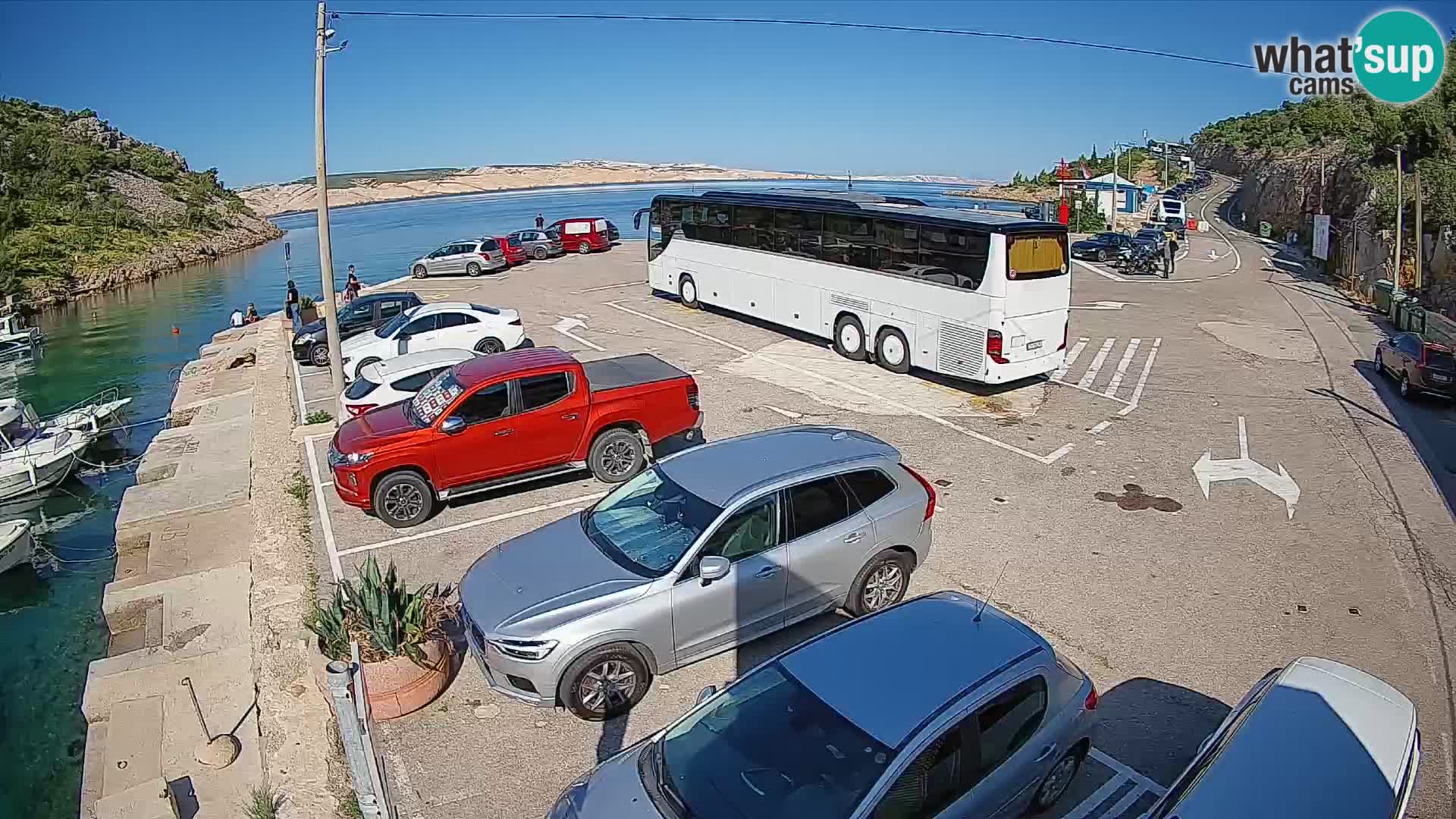 Webcam port de ferry de Prizna – vers l’île de Pag