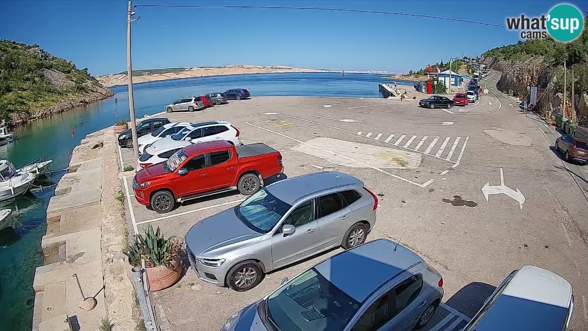 Webcam port de ferry de Prizna – vers l’île de Pag