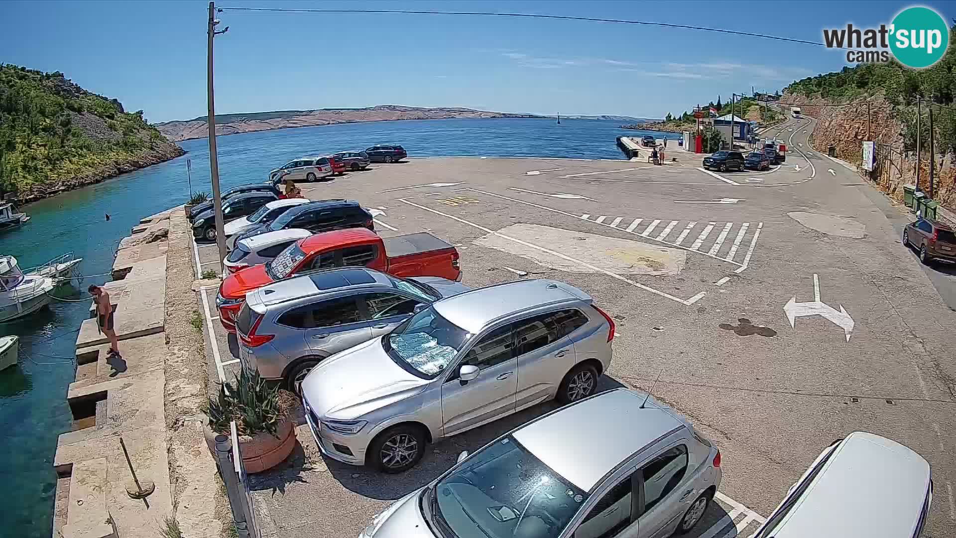 Webcam Prizna ferry port to Pag island