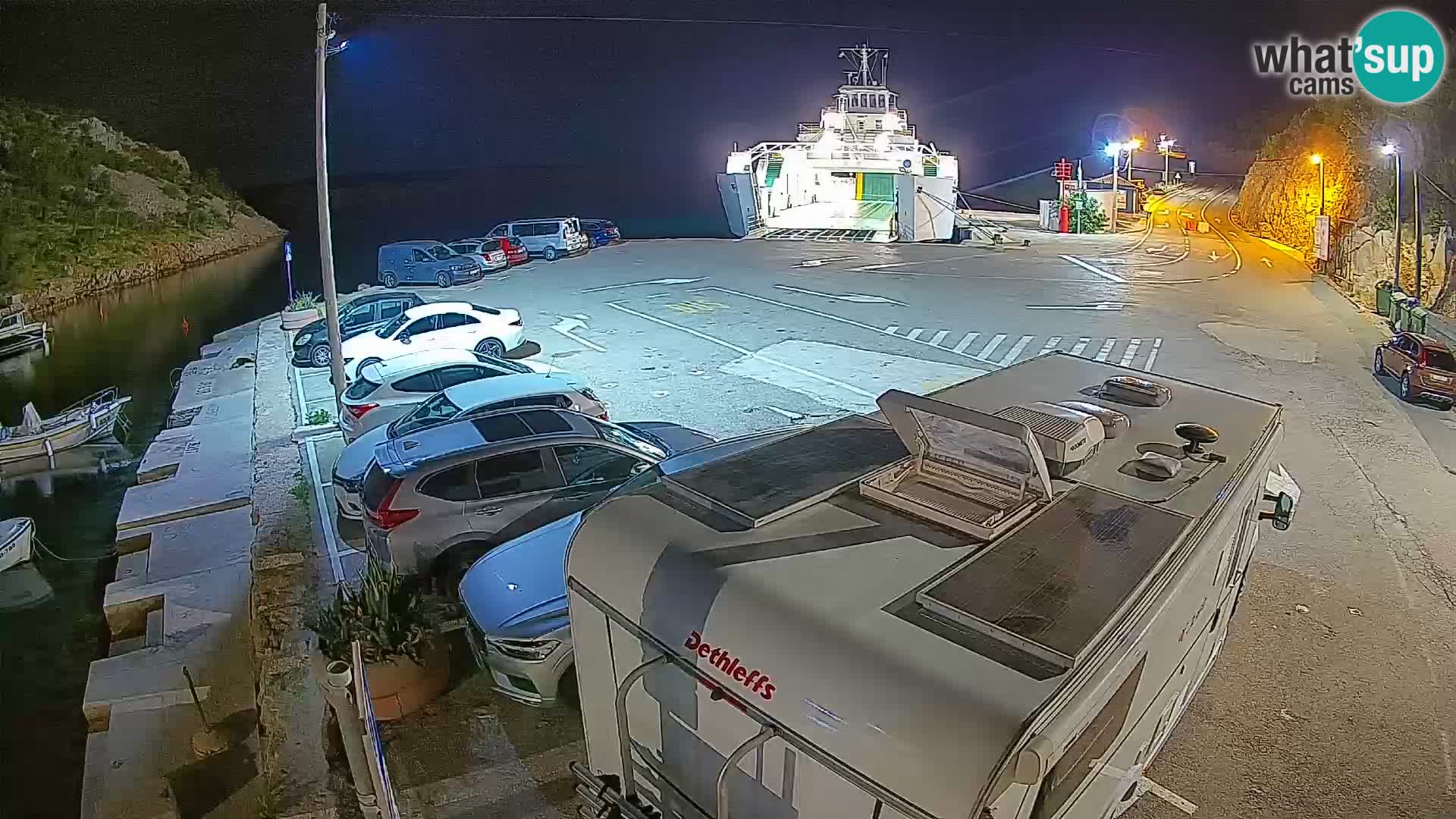 Webcam port de ferry de Prizna – vers l’île de Pag