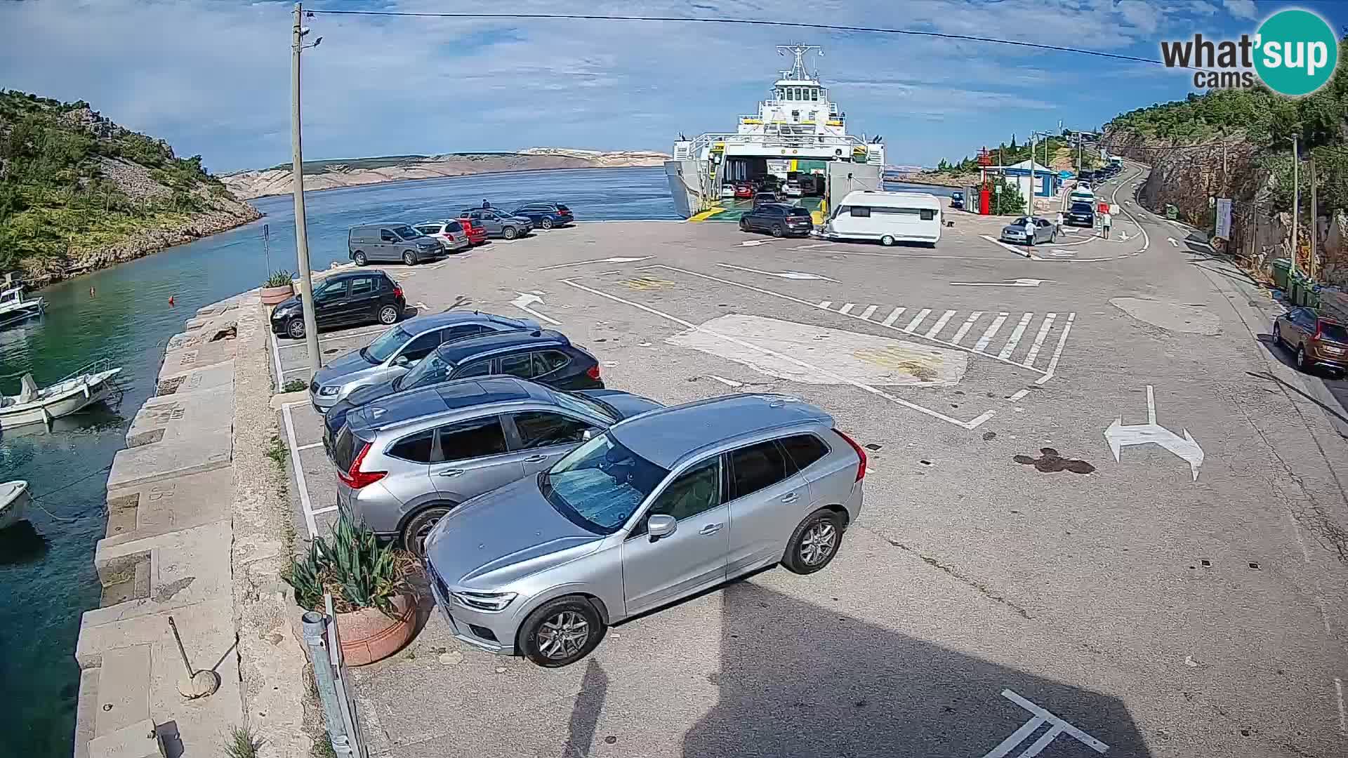 Webcam Prizna ferry port to Pag island