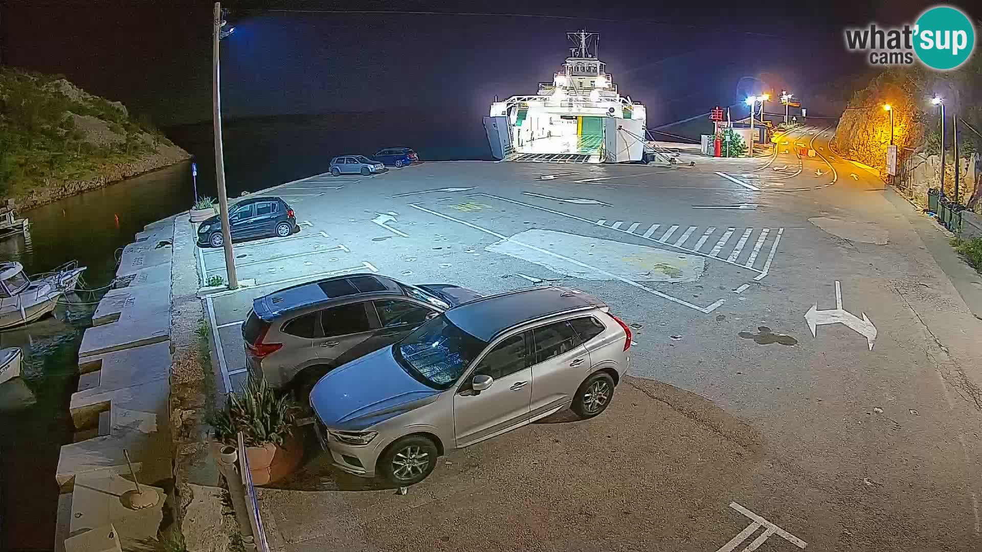 Webcam port de ferry de Prizna – vers l’île de Pag