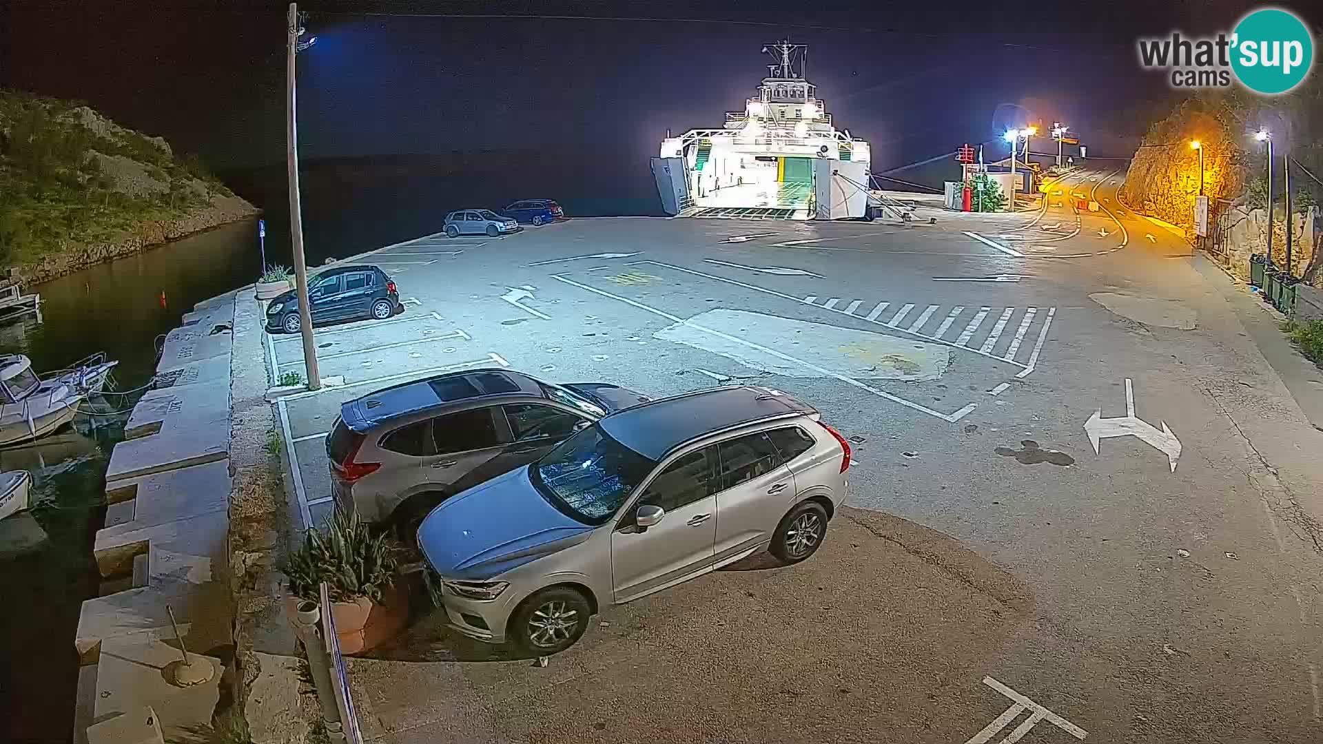 Webcam port de ferry de Prizna – vers l’île de Pag