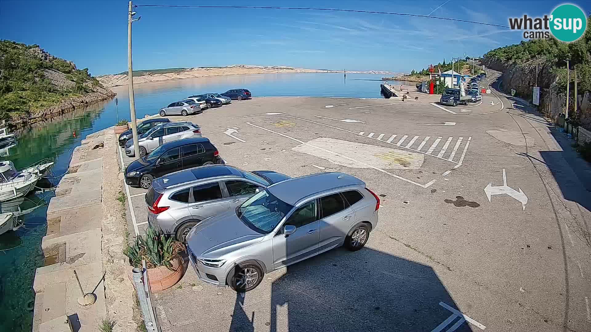 Webcam port de ferry de Prizna – vers l’île de Pag