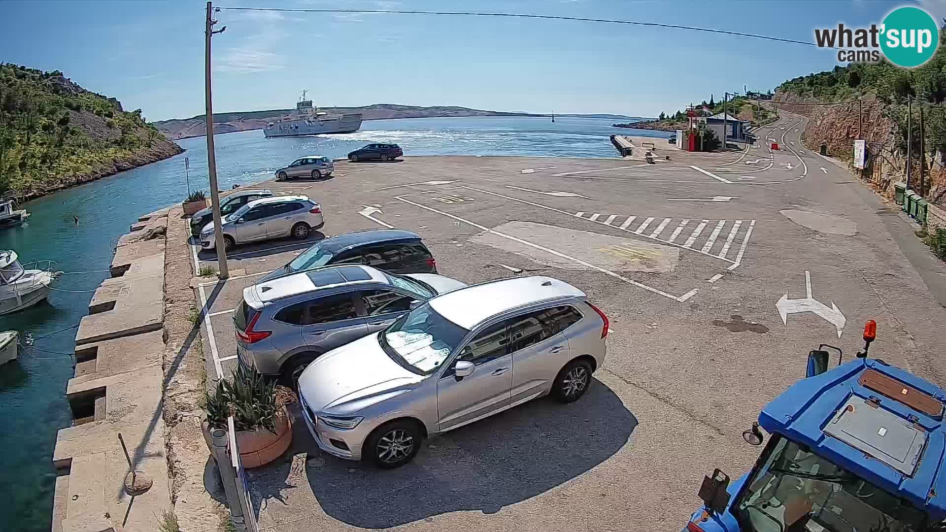 Webcam Prizna ferry port to Pag island
