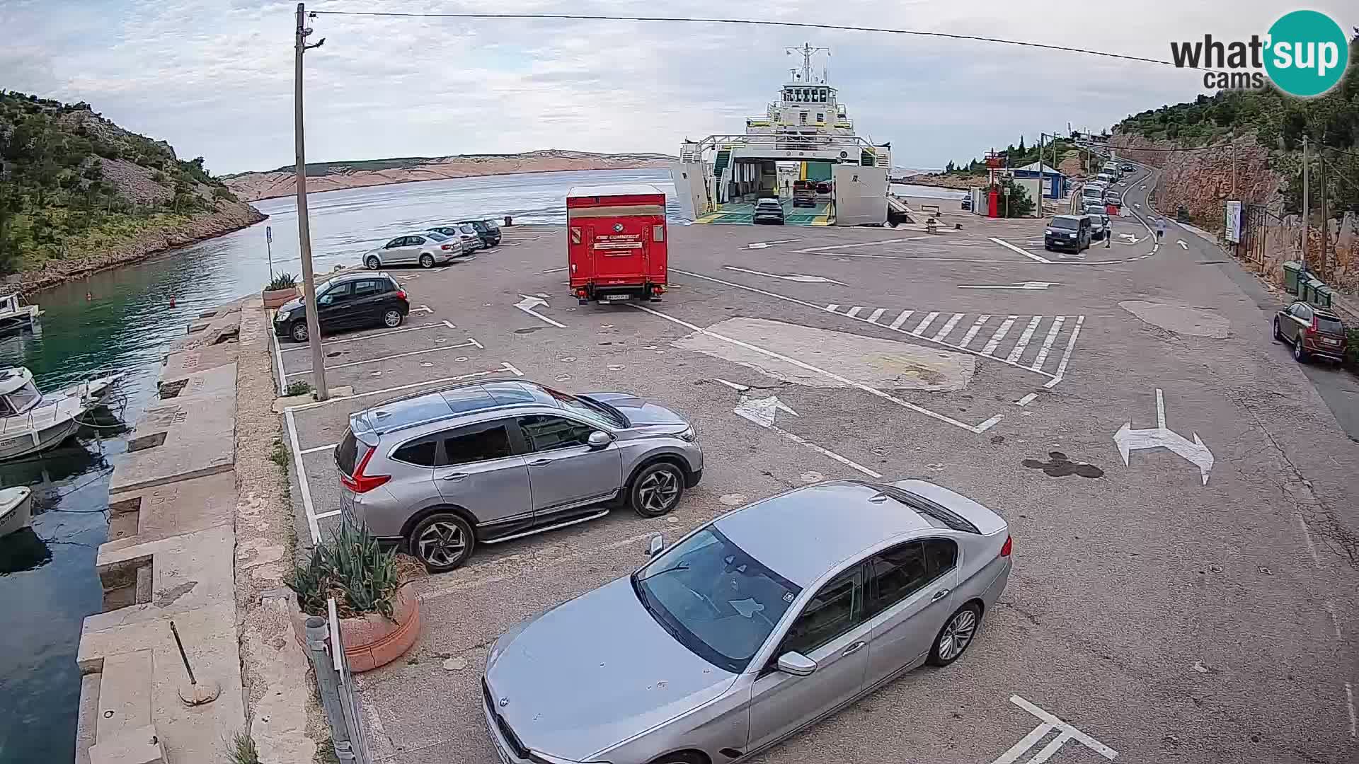 Webcam port de ferry de Prizna – vers l’île de Pag