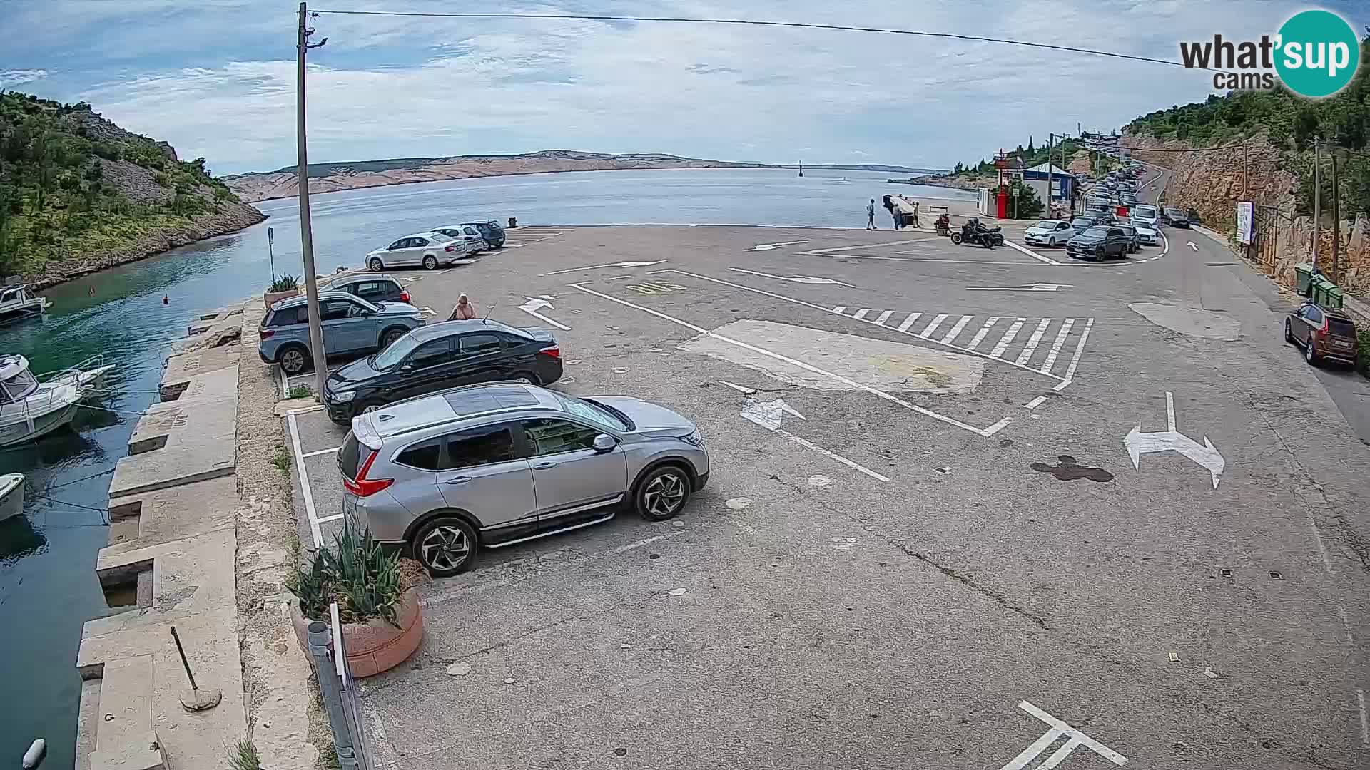 Webcam Prizna ferry port to Pag island