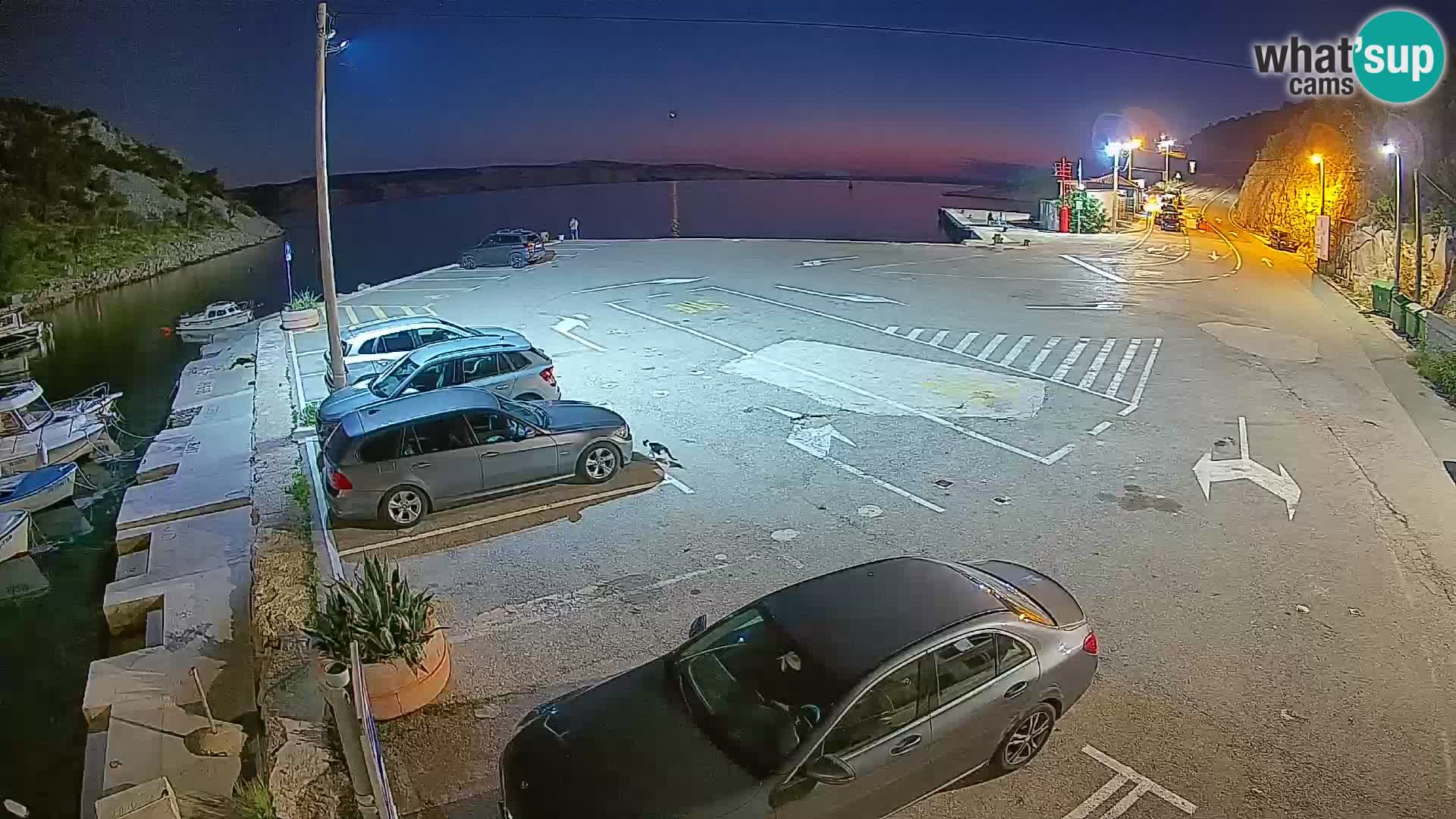 Webcam port de ferry de Prizna – vers l’île de Pag