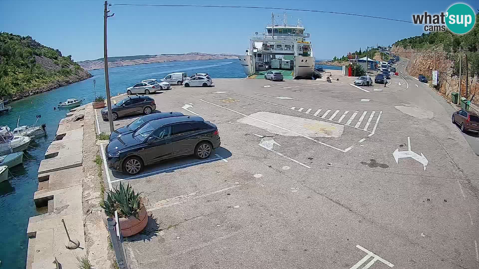 Webcam Fährhafen Prizna – zur Insel Pag