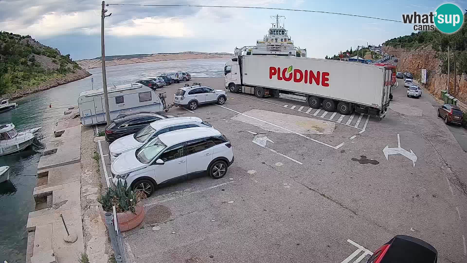 Webcam Prizna ferry port to Pag island