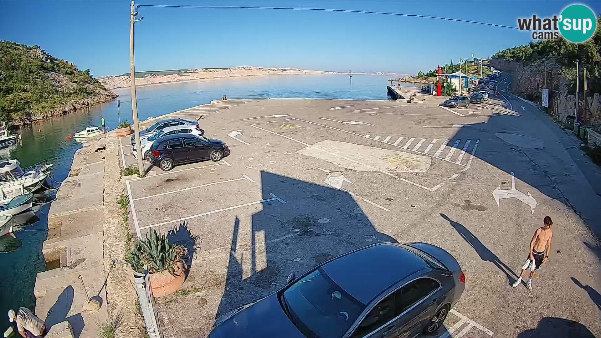 Webcam Prizna ferry port to Pag island