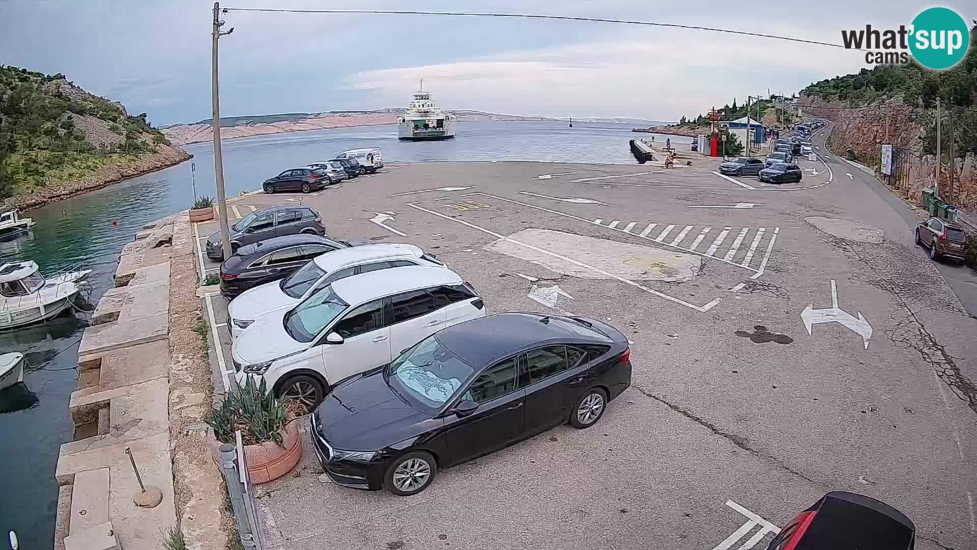Webcam port de ferry de Prizna – vers l’île de Pag