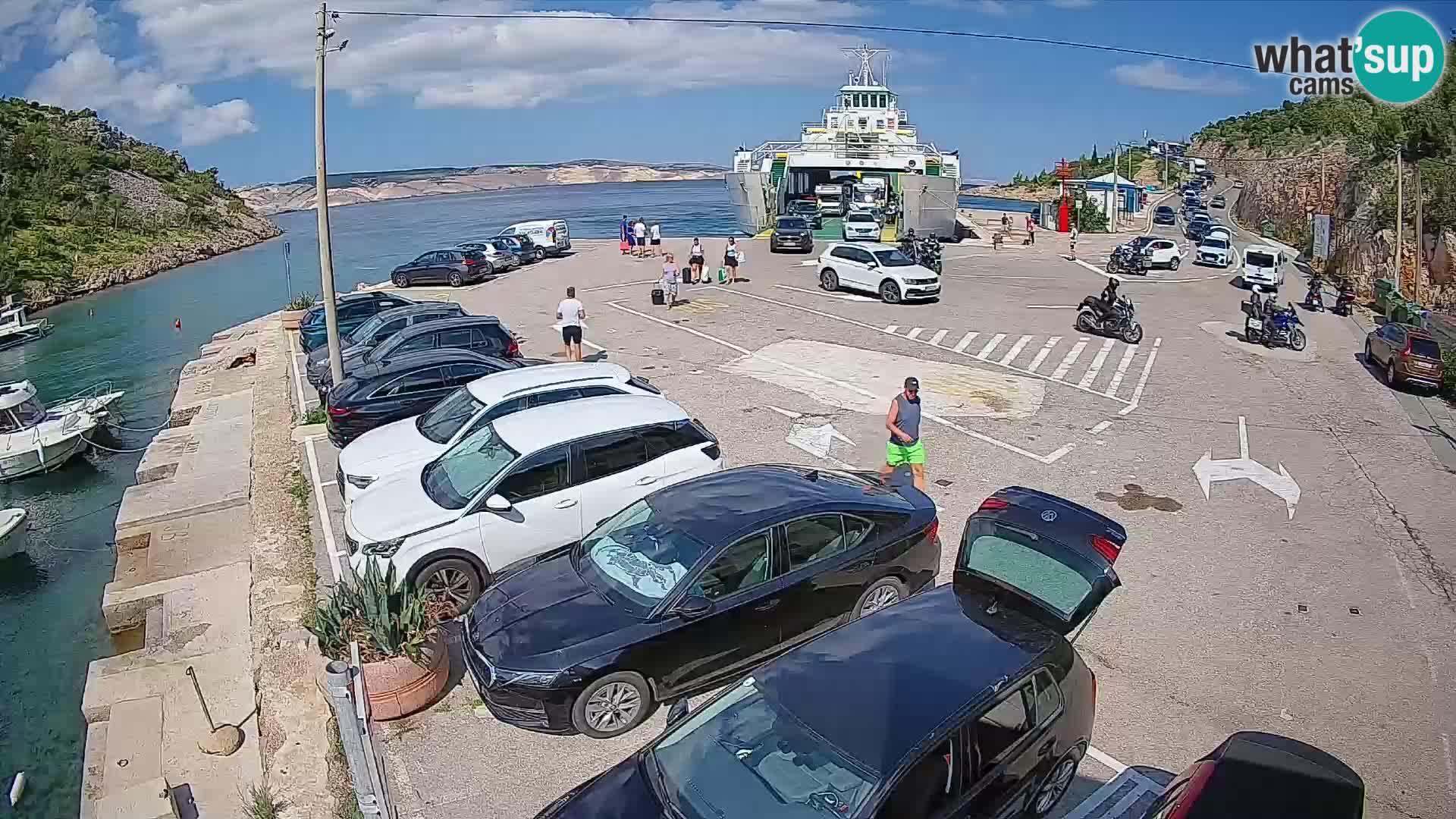 Webcam port de ferry de Prizna – vers l’île de Pag