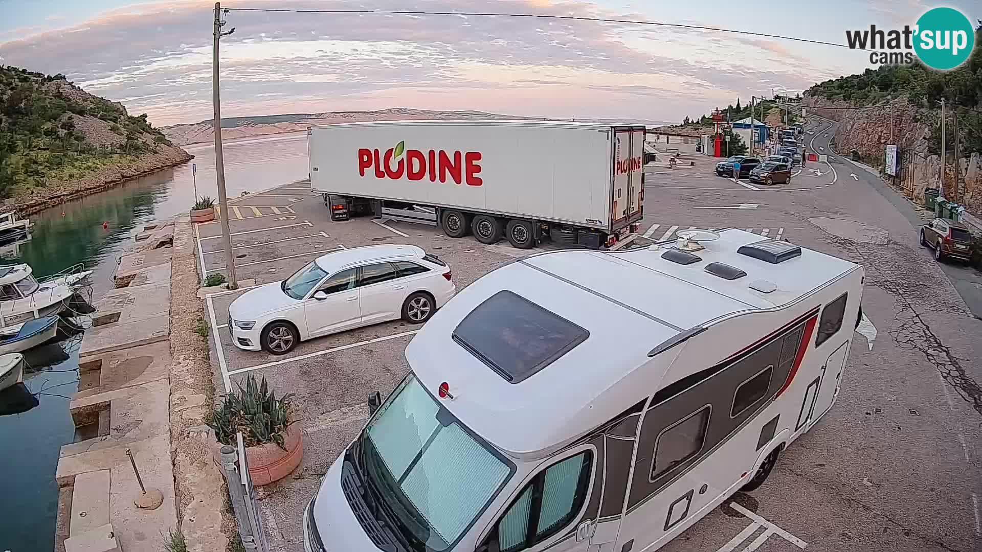 Webcam Fährhafen Prizna – zur Insel Pag