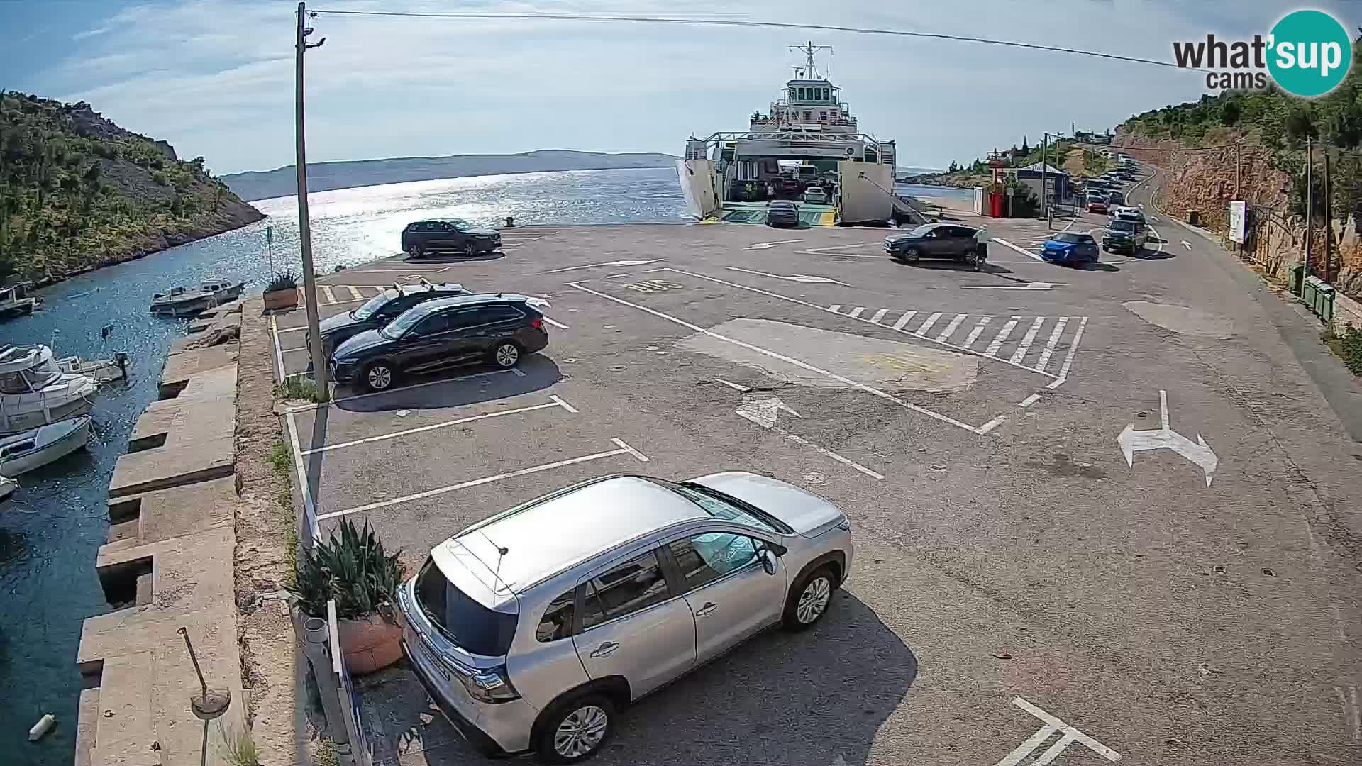 Webcam Prizna ferry port to Pag island