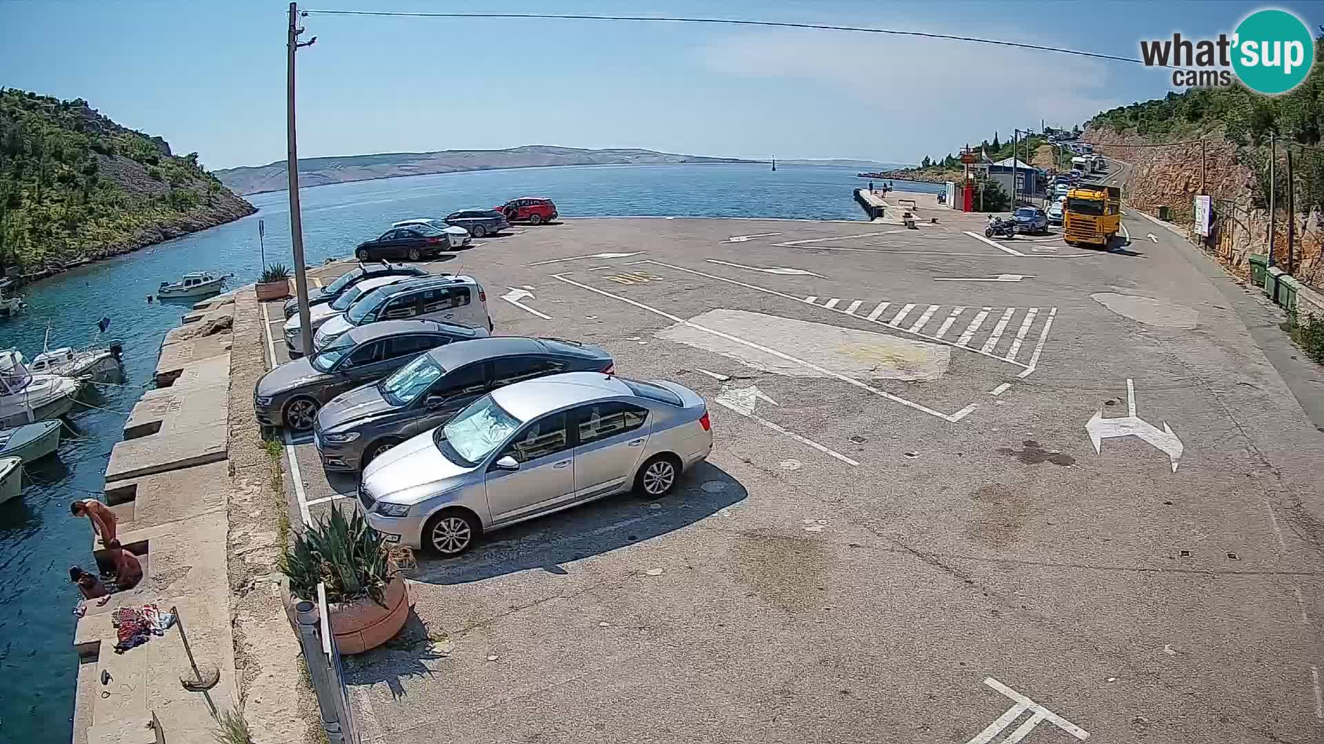 Webcam Fährhafen Prizna – zur Insel Pag