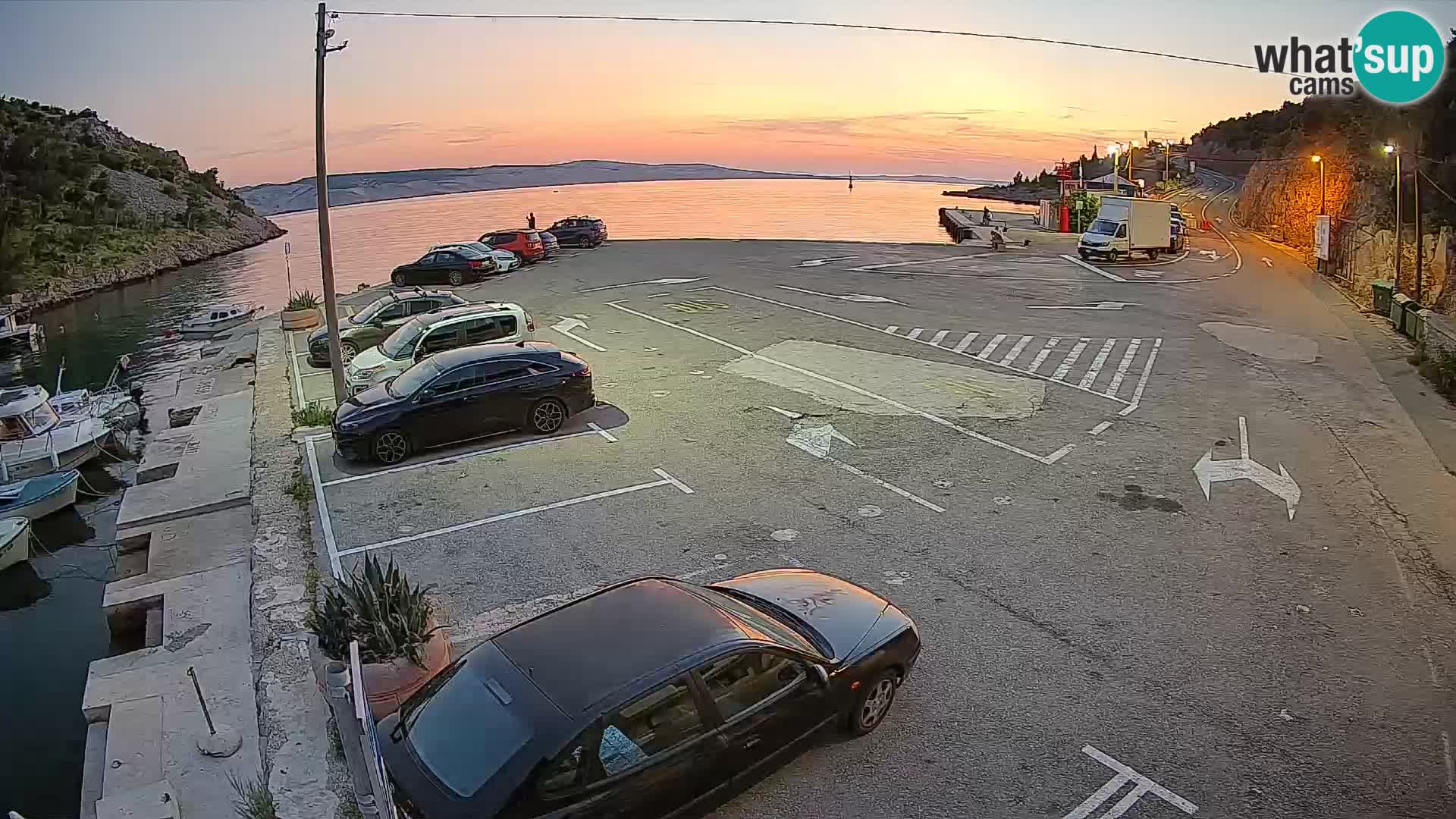 Webcam port de ferry de Prizna – vers l’île de Pag
