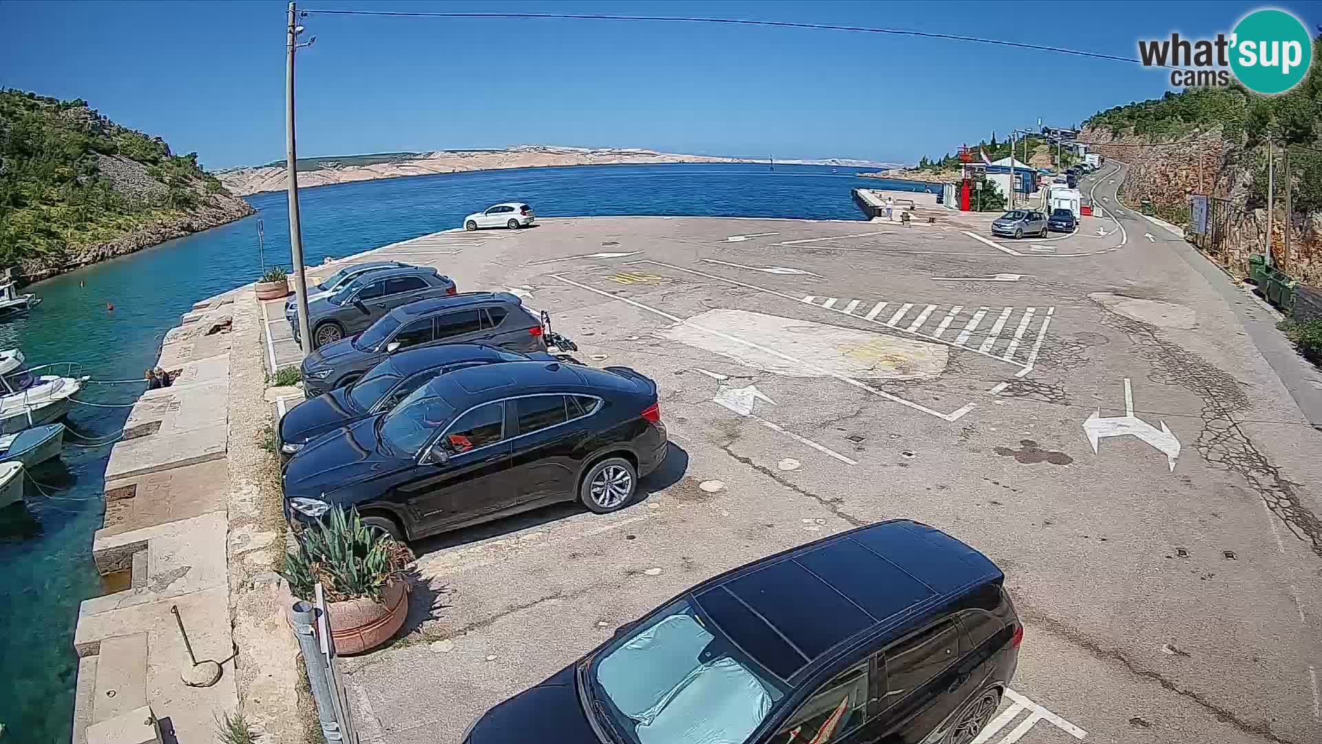 Webcam port de ferry de Prizna – vers l’île de Pag
