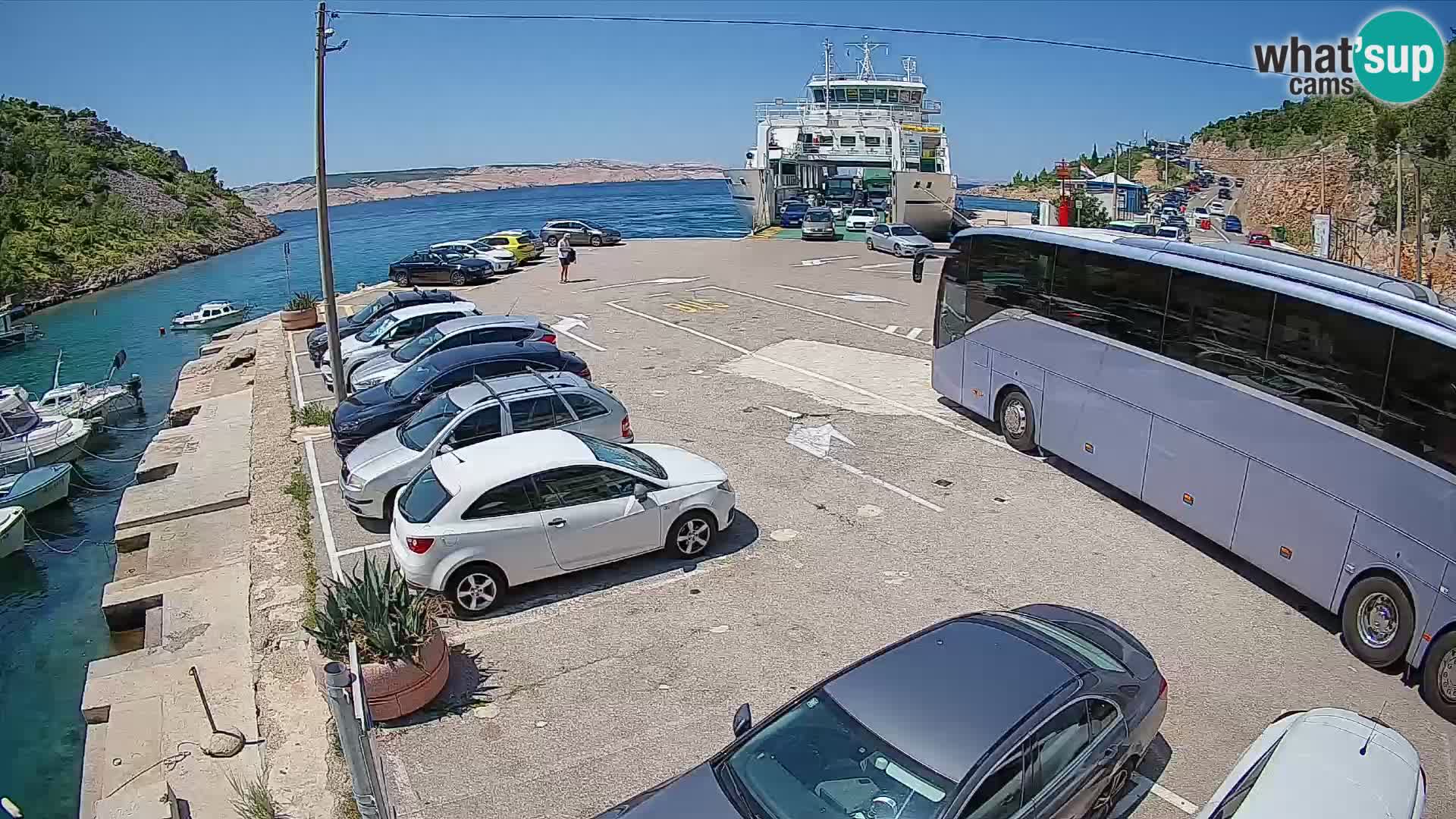 Webcam Fährhafen Prizna – zur Insel Pag