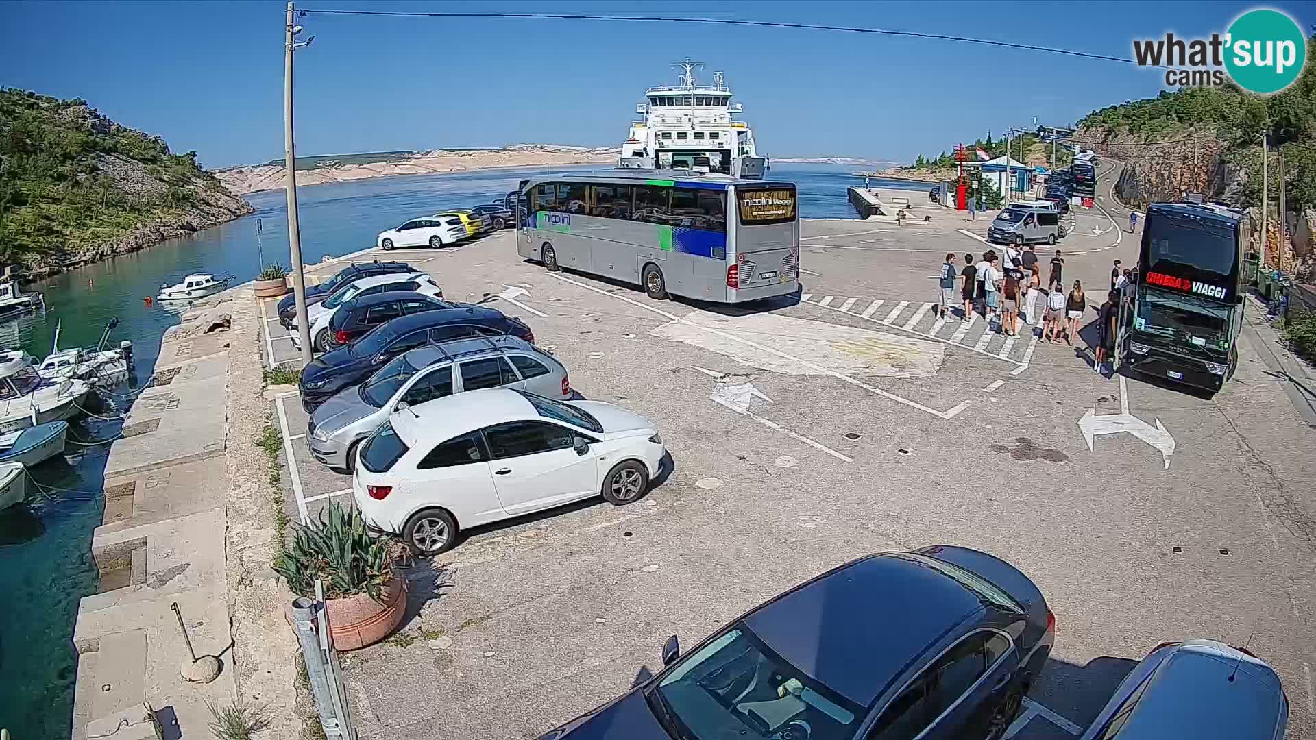 Webcam Prizna ferry port to Pag island