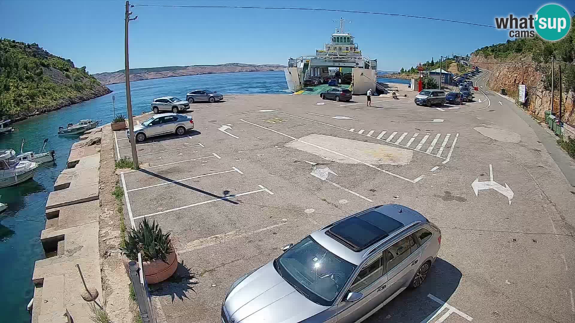 Webcam Prizna ferry port to Pag island
