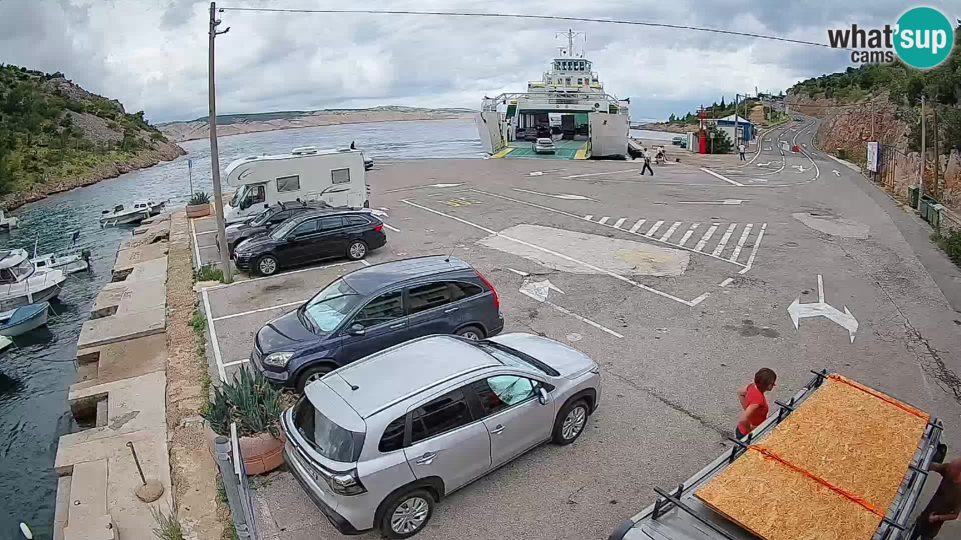 Webcam Prizna ferry port to Pag island