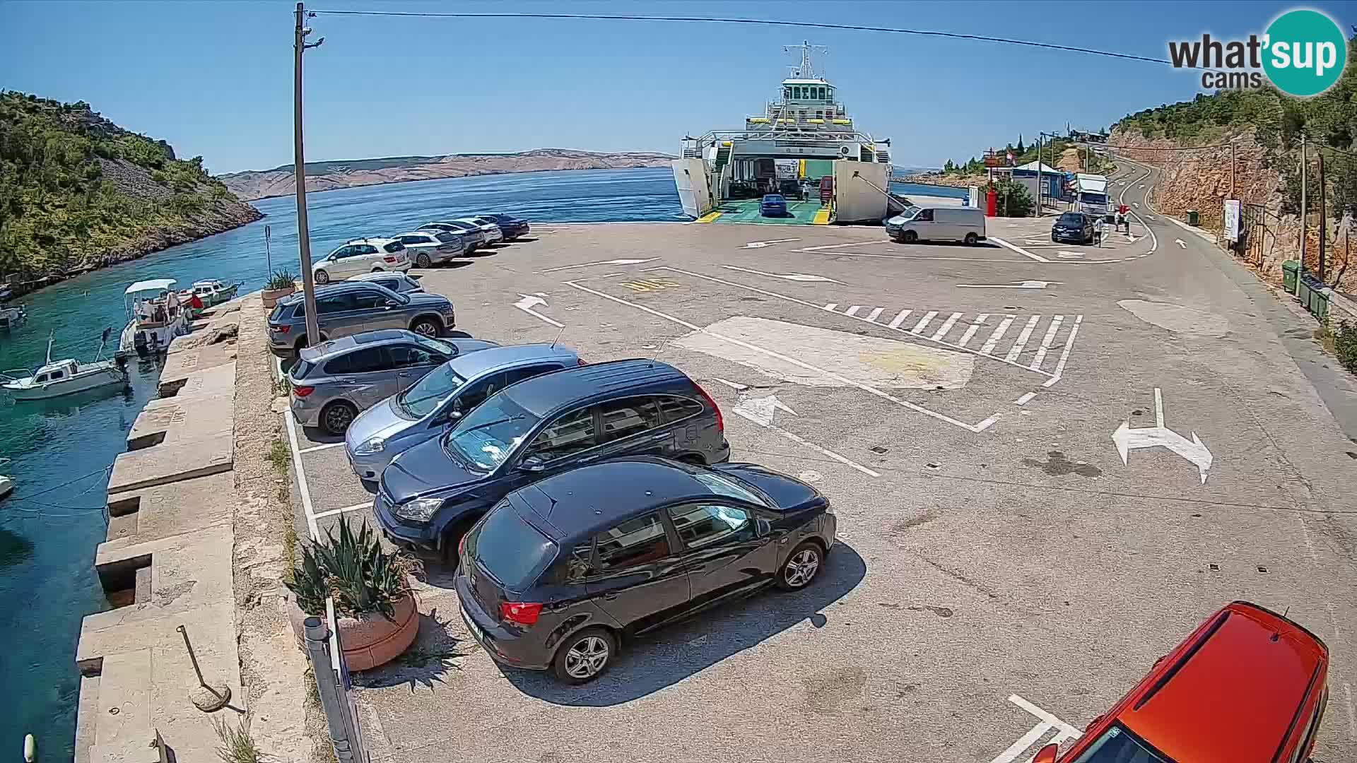 Webcam Prizna ferry port to Pag island
