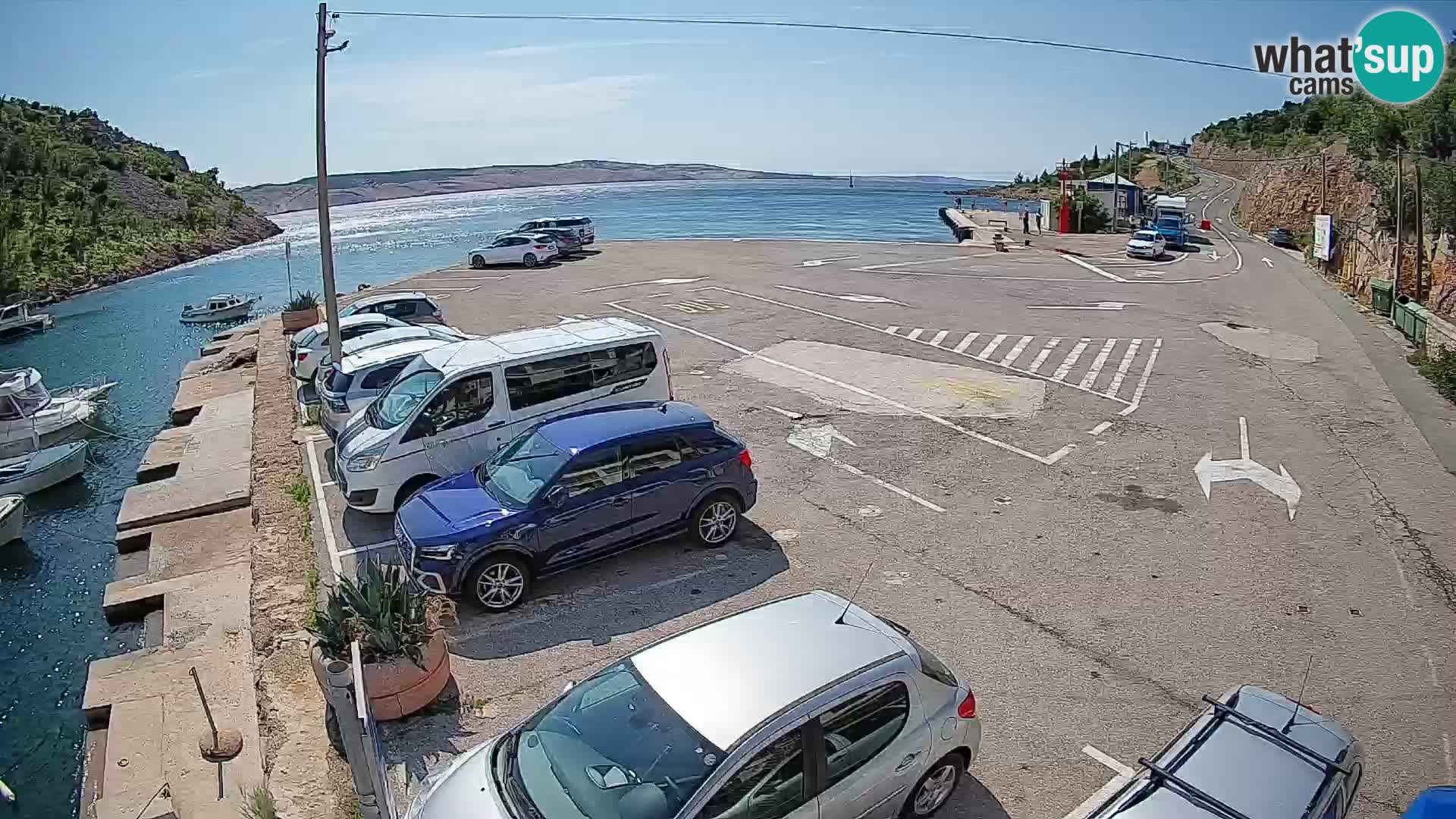 Webcam Prizna ferry port to Pag island