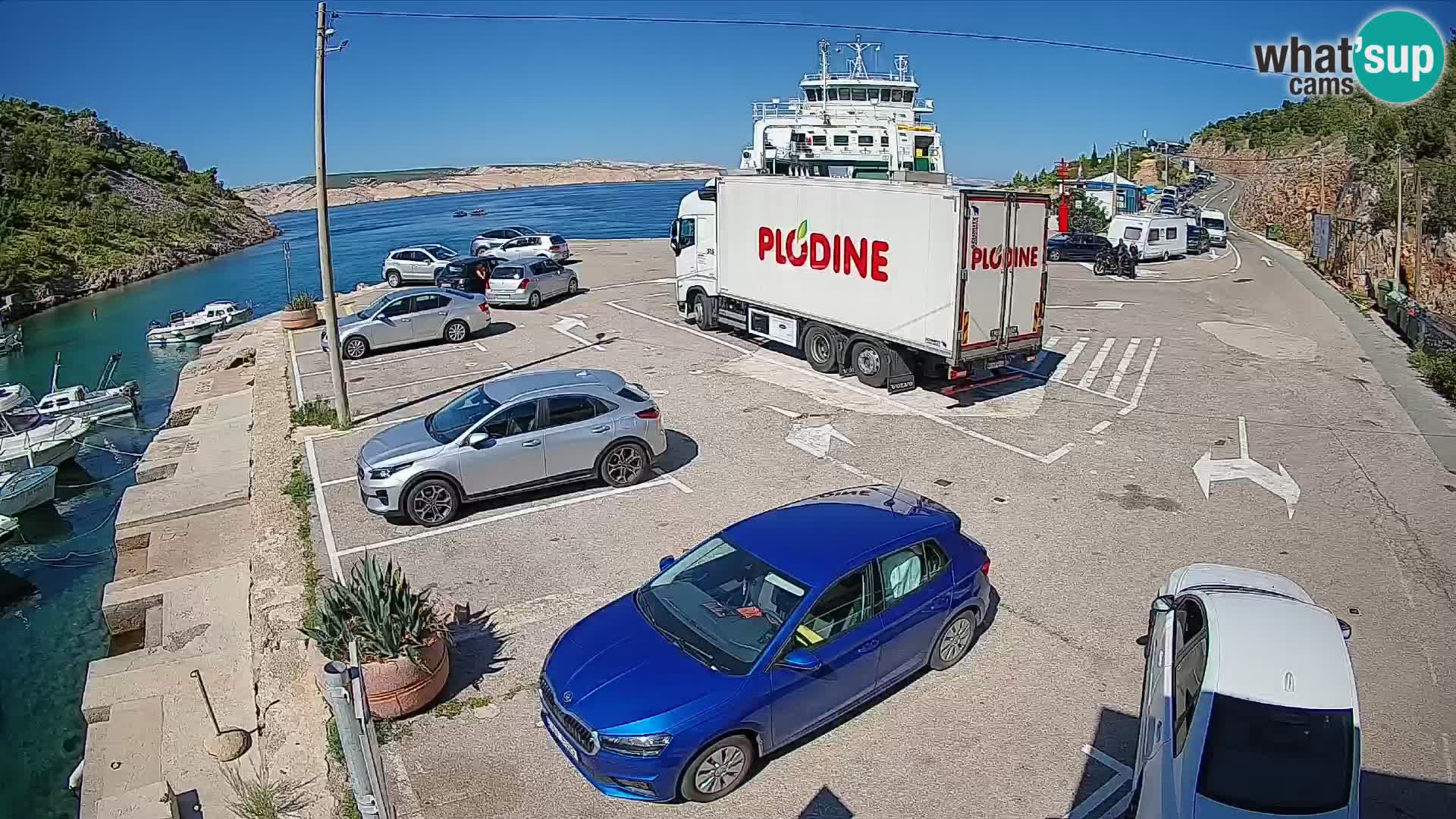 Webcam Prizna ferry port to Pag island