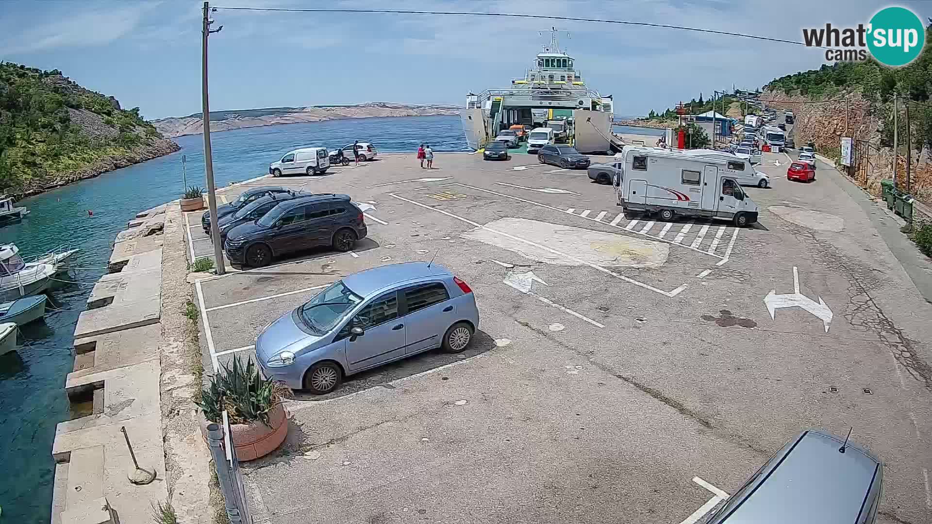 Webcam port de ferry de Prizna – vers l’île de Pag