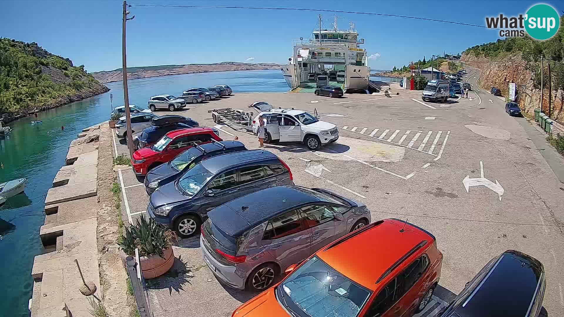 Webcam Prizna ferry port to Pag island