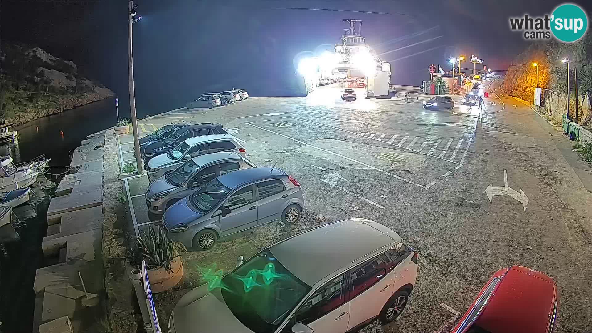 Webcam port de ferry de Prizna – vers l’île de Pag