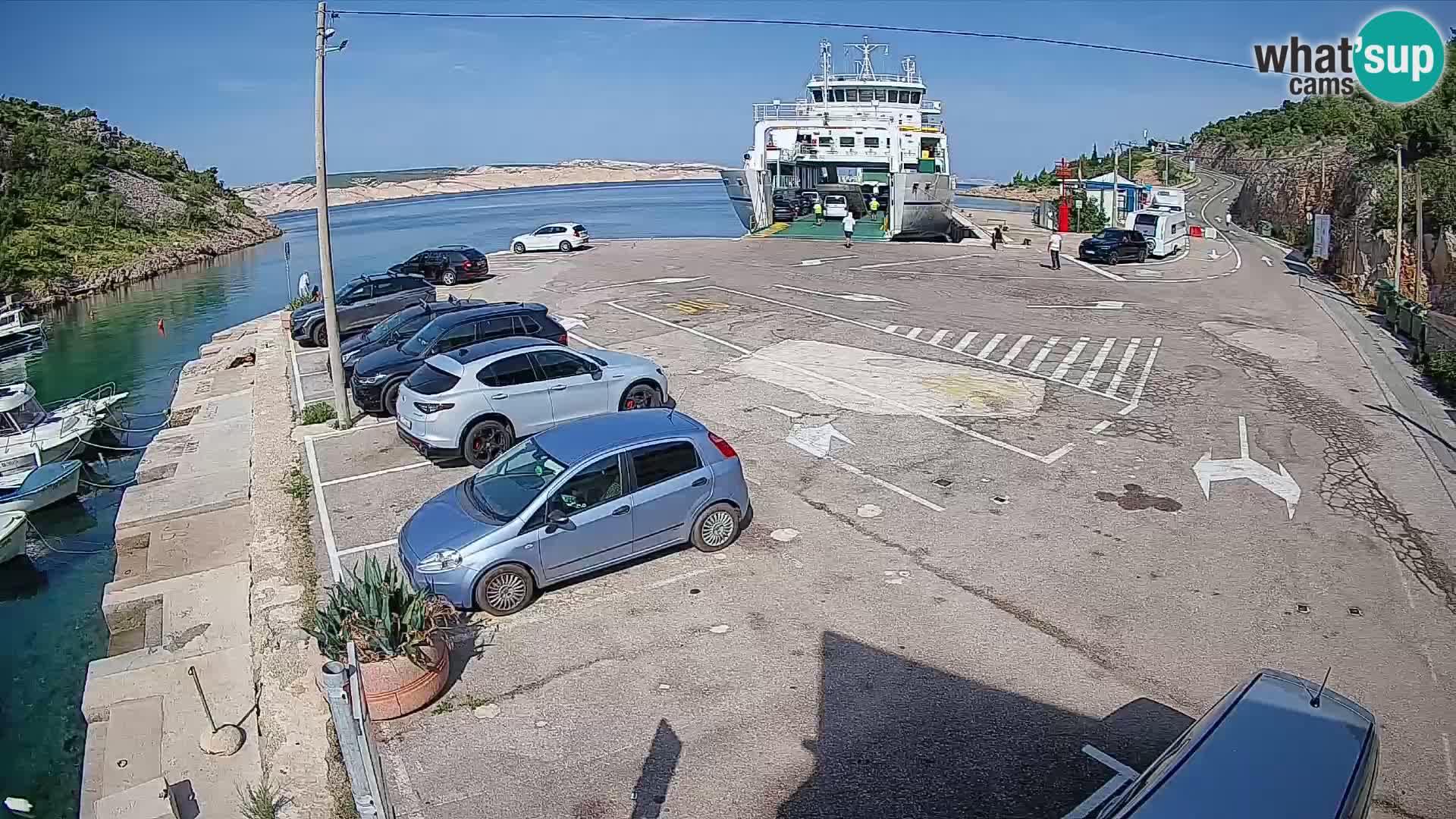 Webcam port de ferry de Prizna – vers l’île de Pag