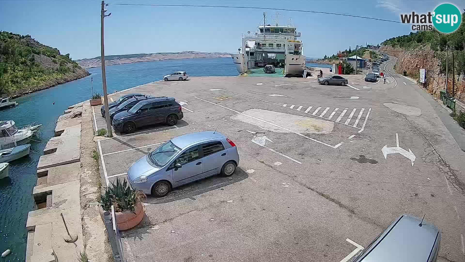 Webcam Prizna ferry port to Pag island