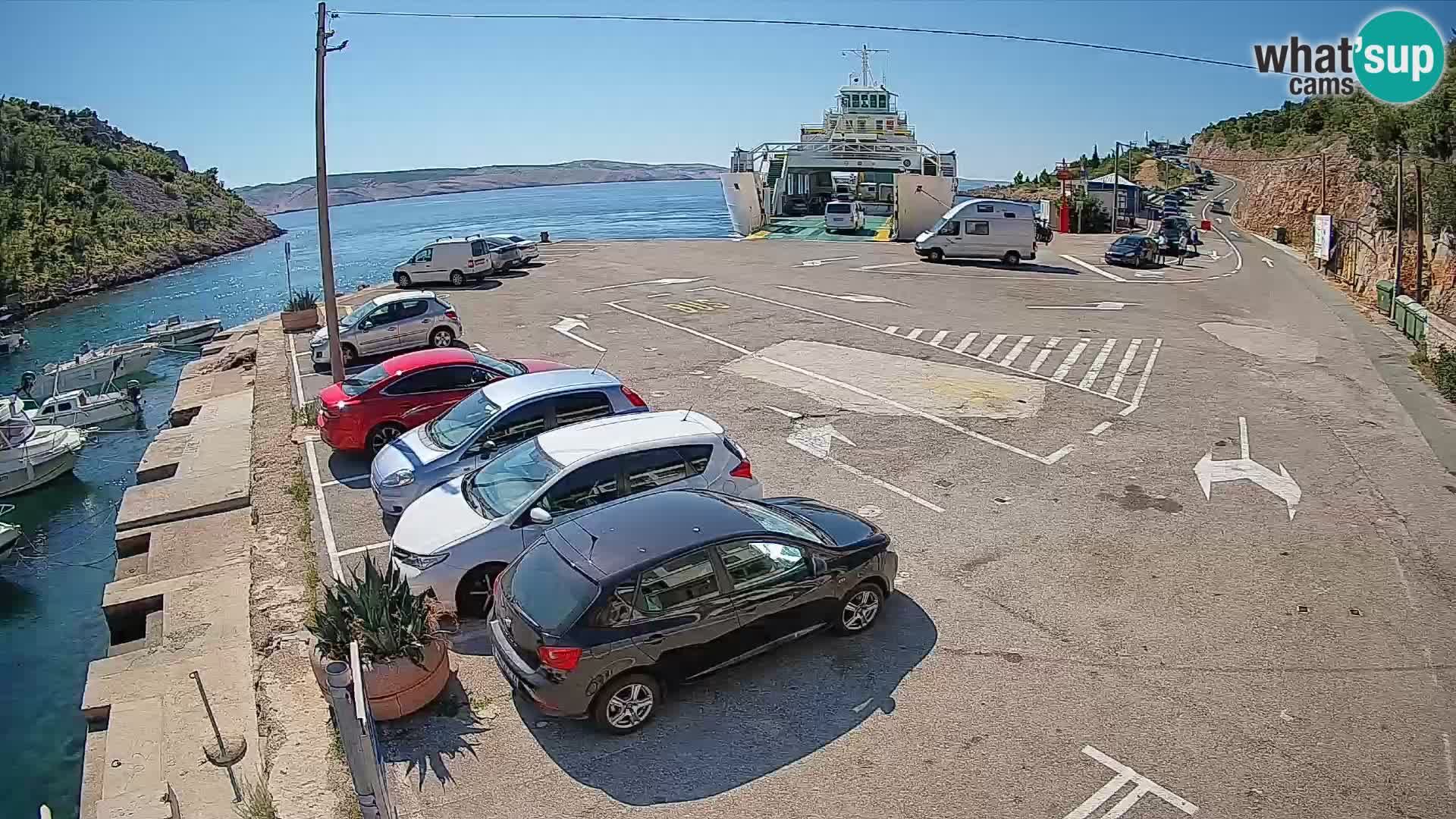 Webcam port de ferry de Prizna – vers l’île de Pag