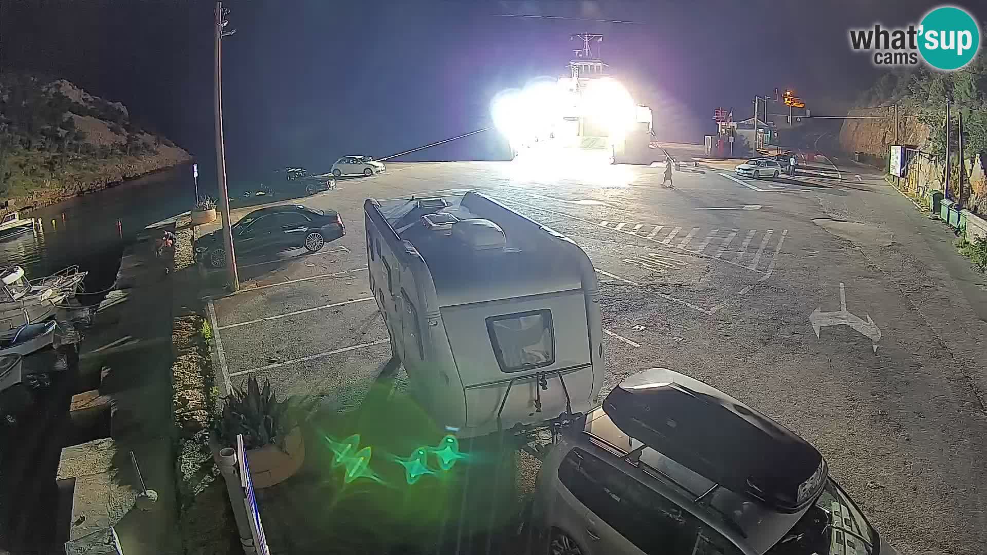 Webcam port de ferry de Prizna – vers l’île de Pag
