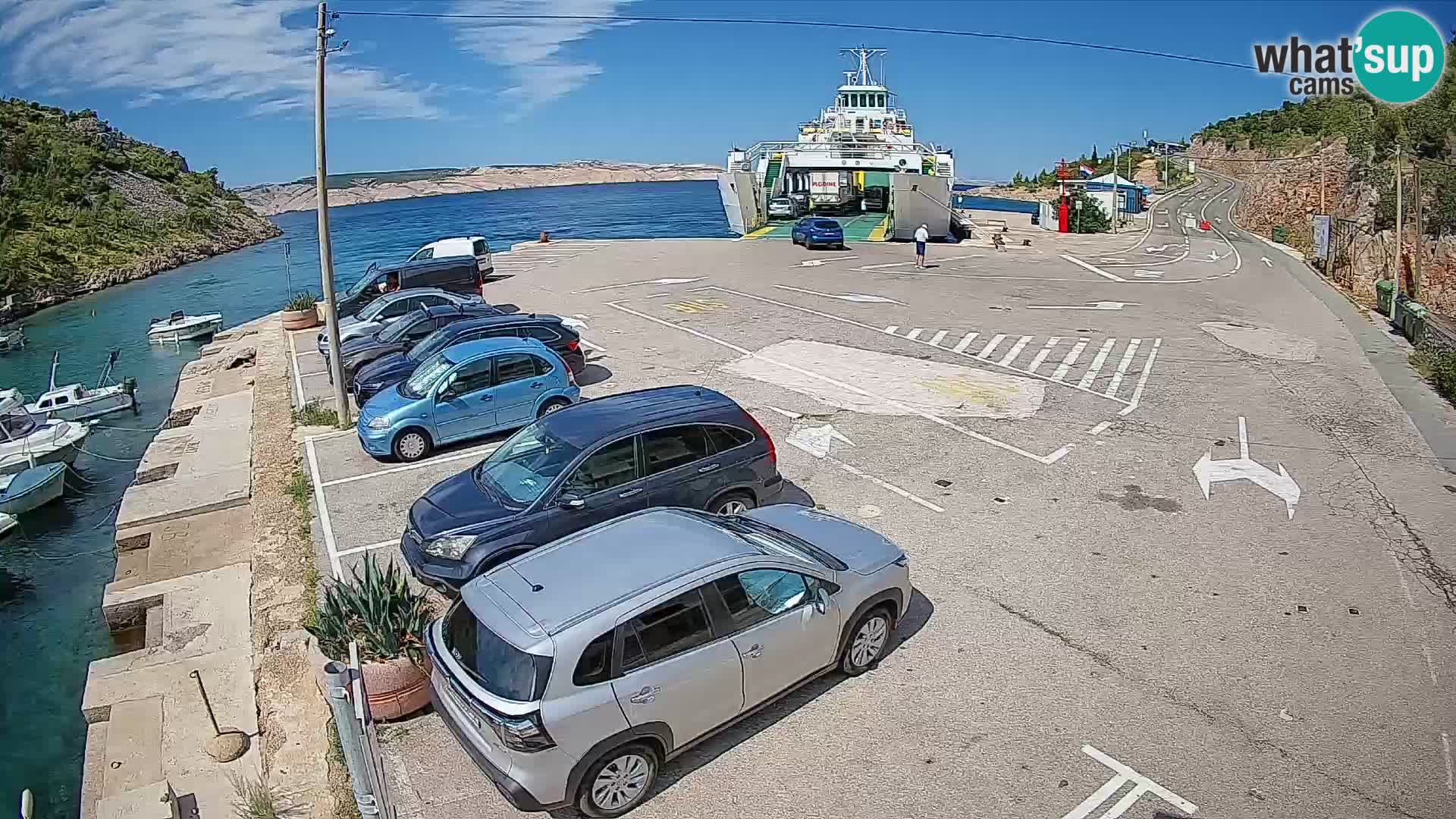Webcam Prizna ferry port to Pag island