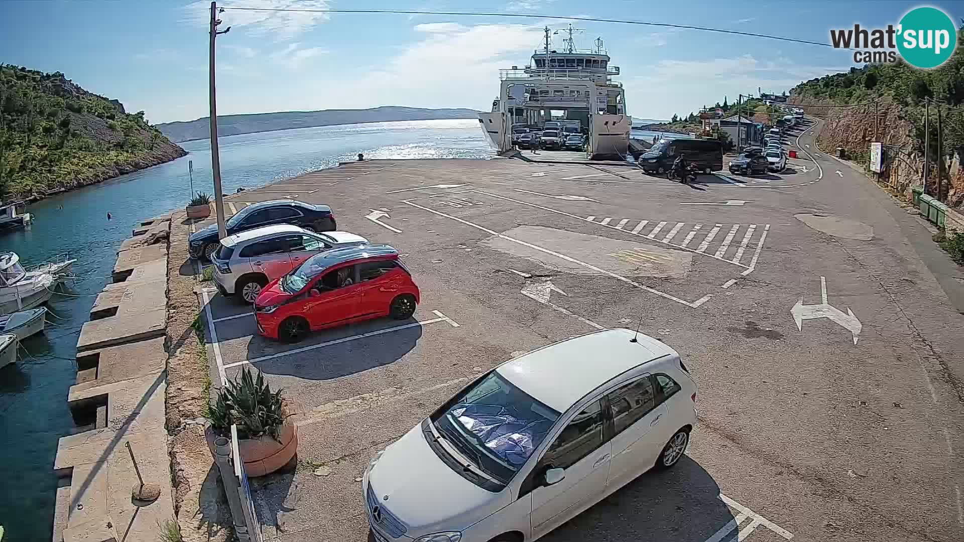 Webcam Fährhafen Prizna – zur Insel Pag